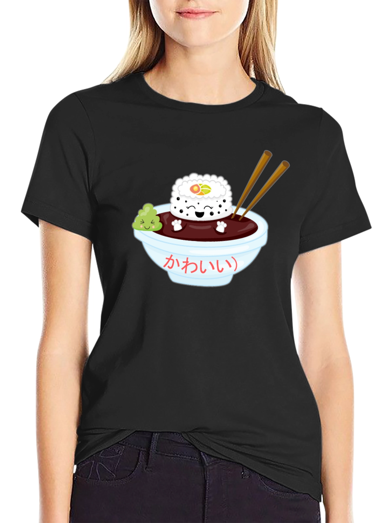 Sushi Kawaii T-Shirt - Unisex Black Tee