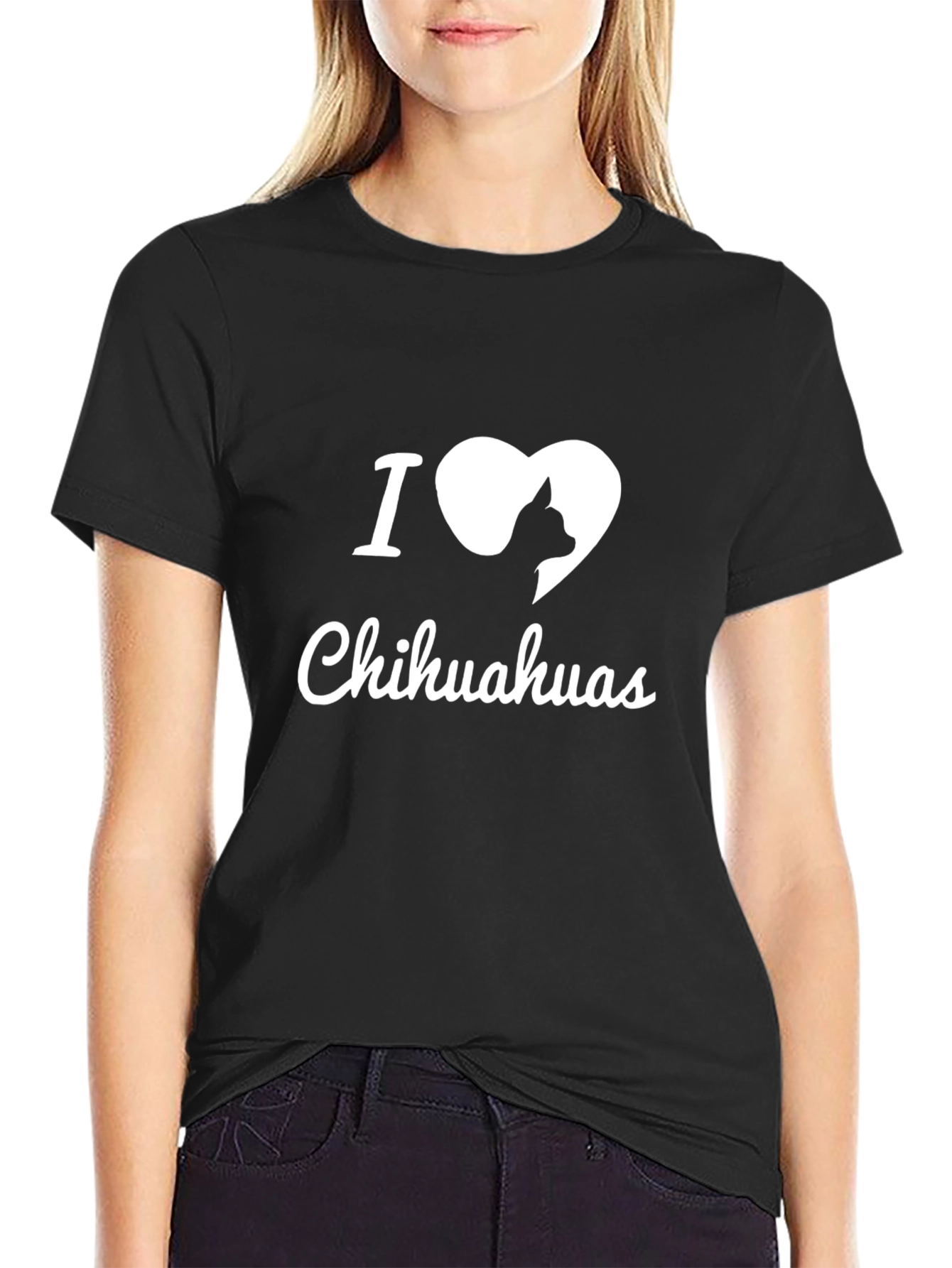 I Heart Chihuahuas Black T-Shirt