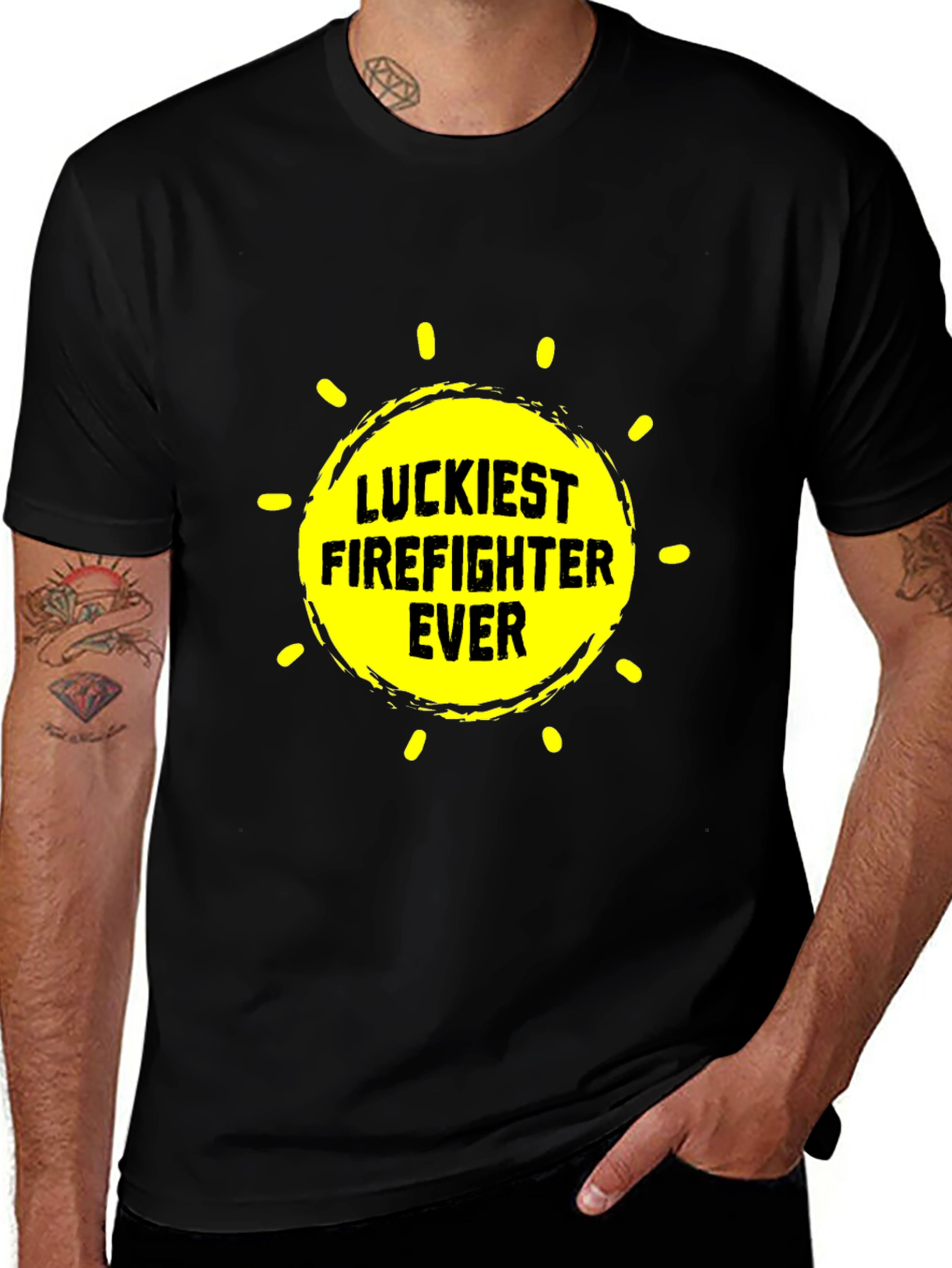 Luckiest Firefighter Ever Graphic Tee