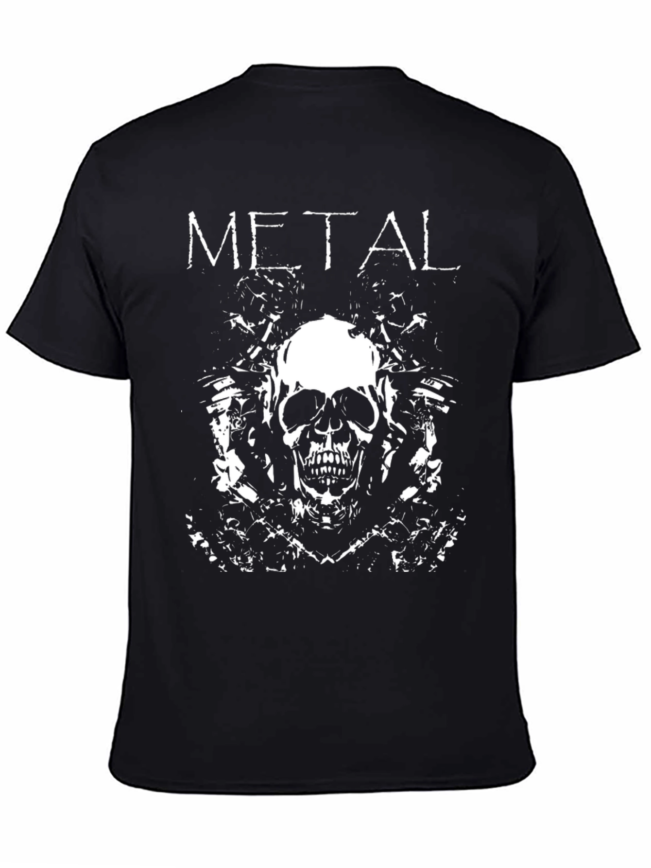 Metal Skull Graphic Black T-Shirt