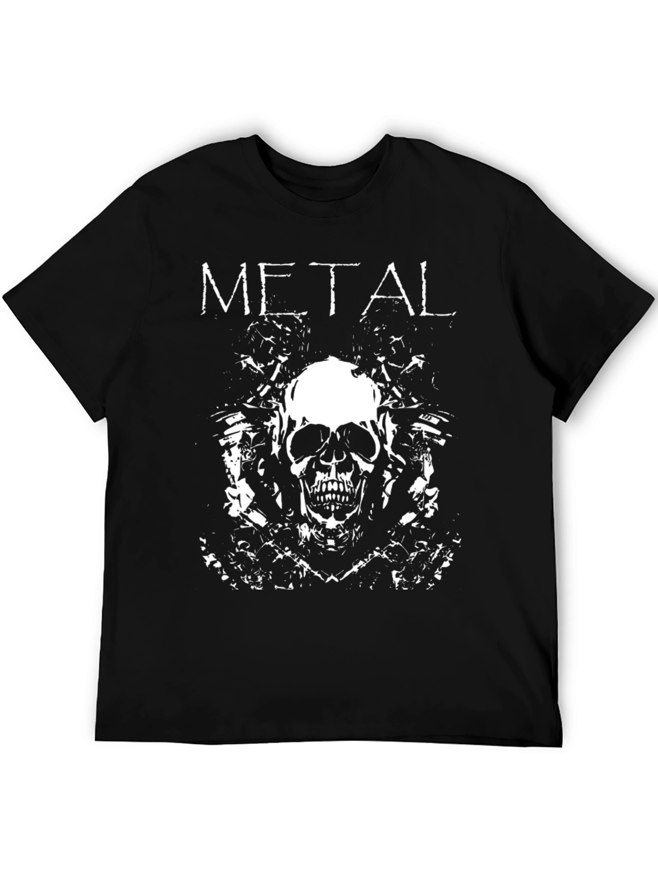 Metal Skull Graphic Black T-Shirt