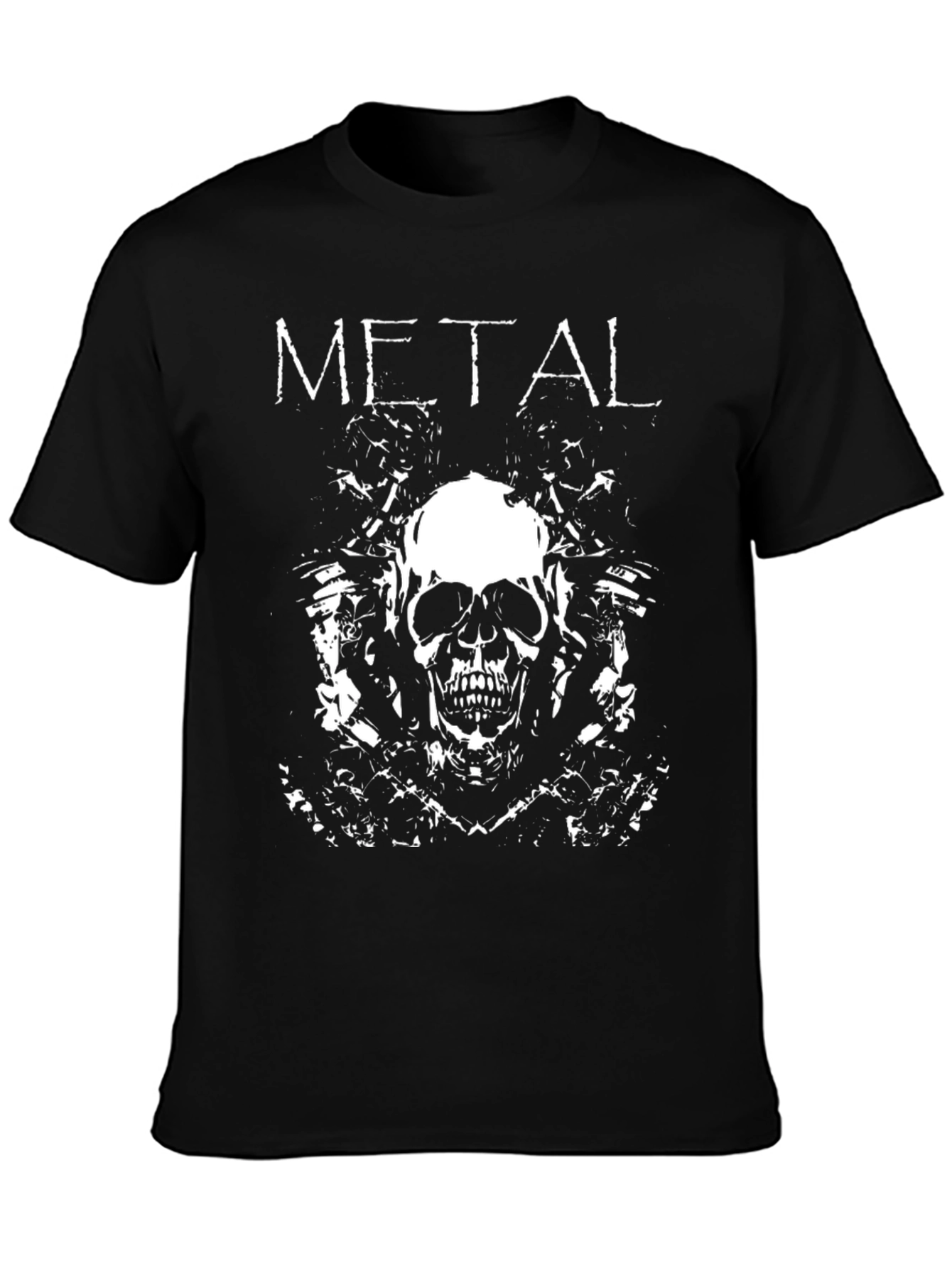 Metal Skull Graphic Black T-Shirt