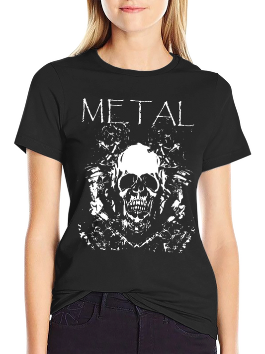 Metal Skull Graphic Black T-Shirt