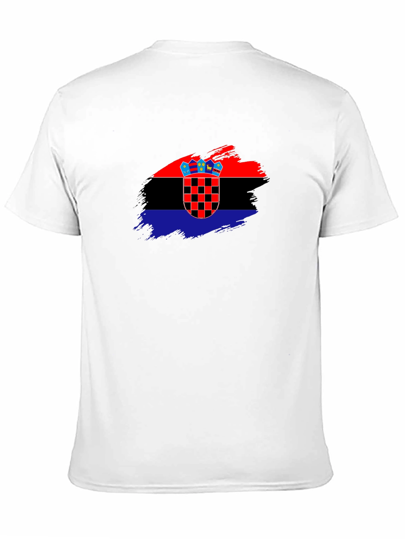 Croatian Flag T-Shirt - Brush Stroke Design