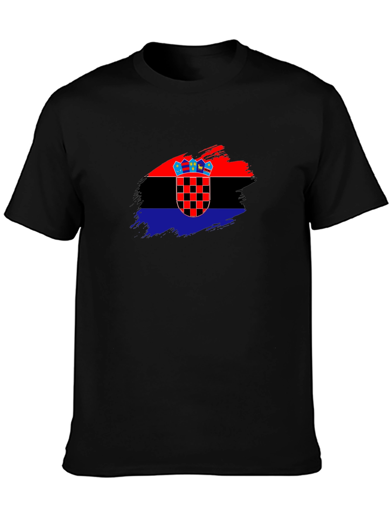 Croatian Flag T-Shirt - Brush Stroke Design