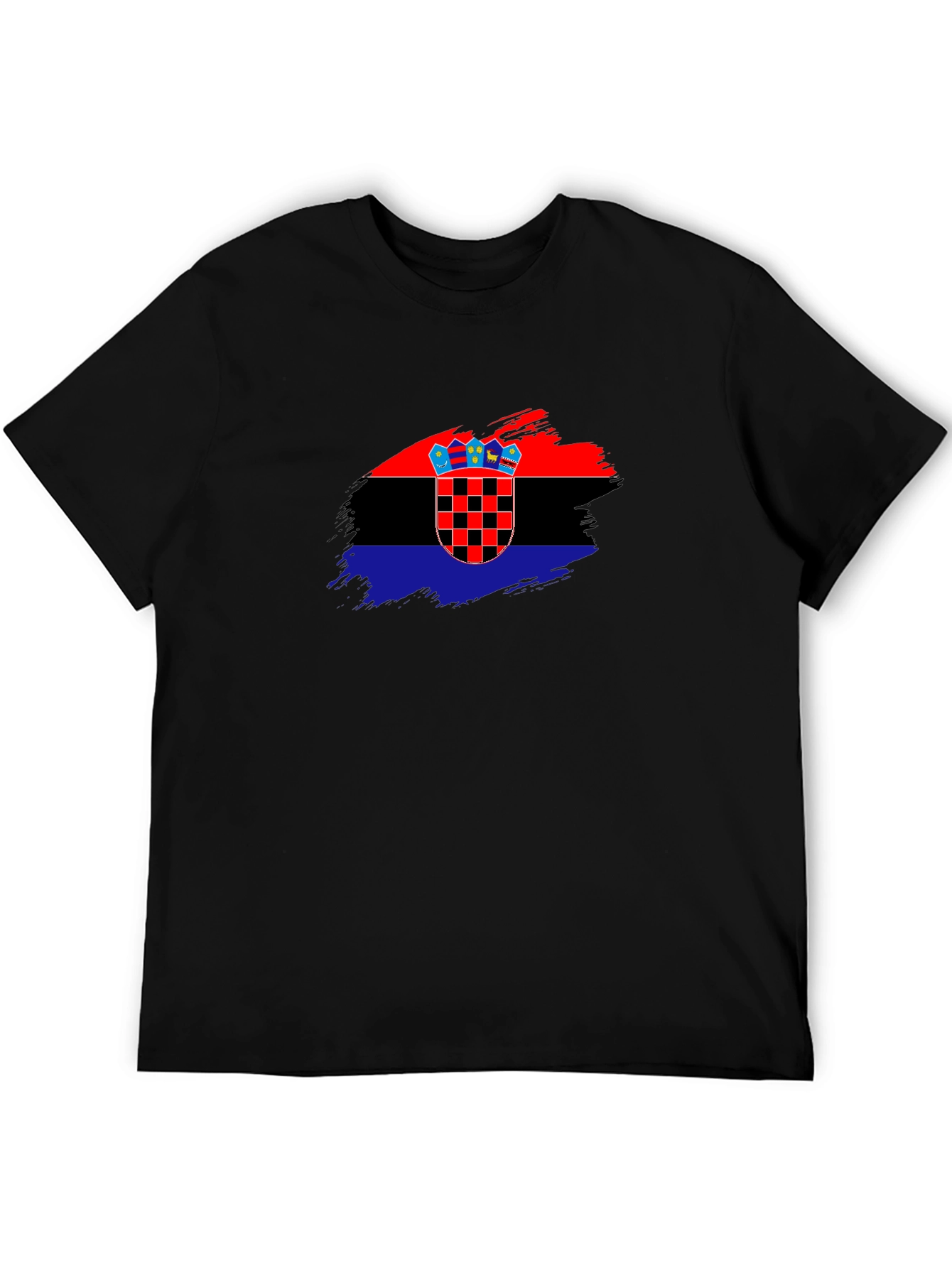 Croatian Flag T-Shirt - Brush Stroke Design