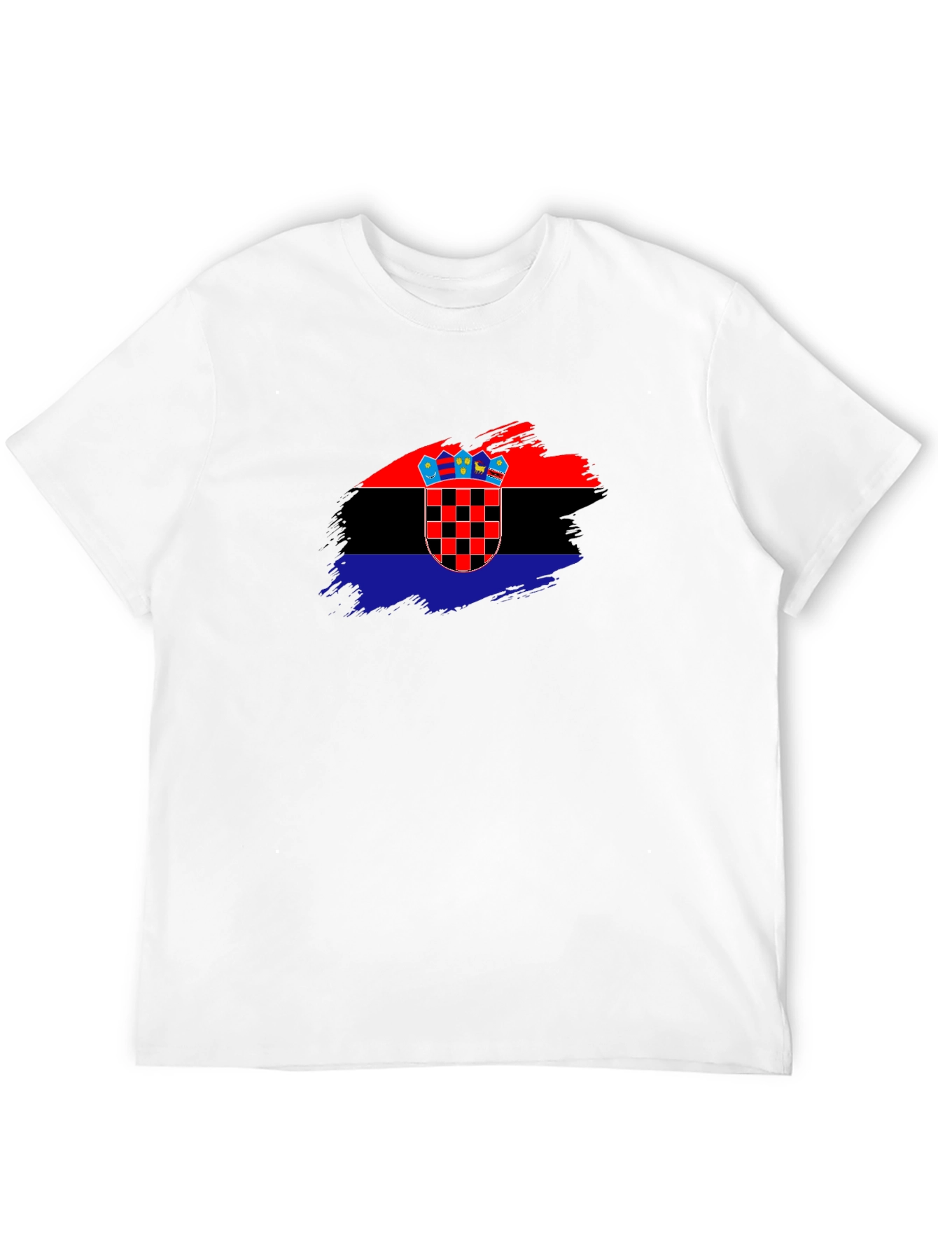 Croatian Flag T-Shirt - Brush Stroke Design