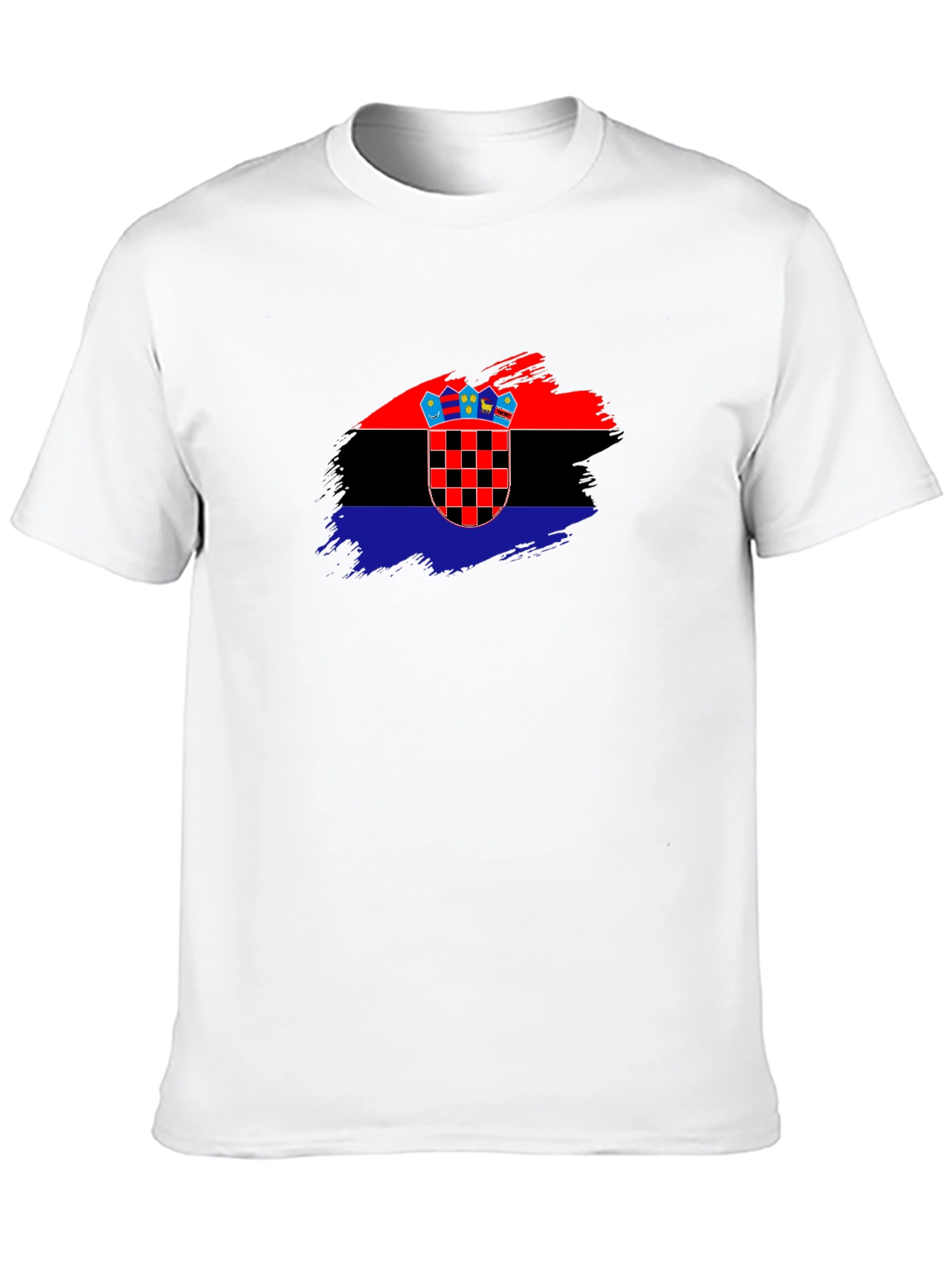 Croatian Flag T-Shirt - Brush Stroke Design