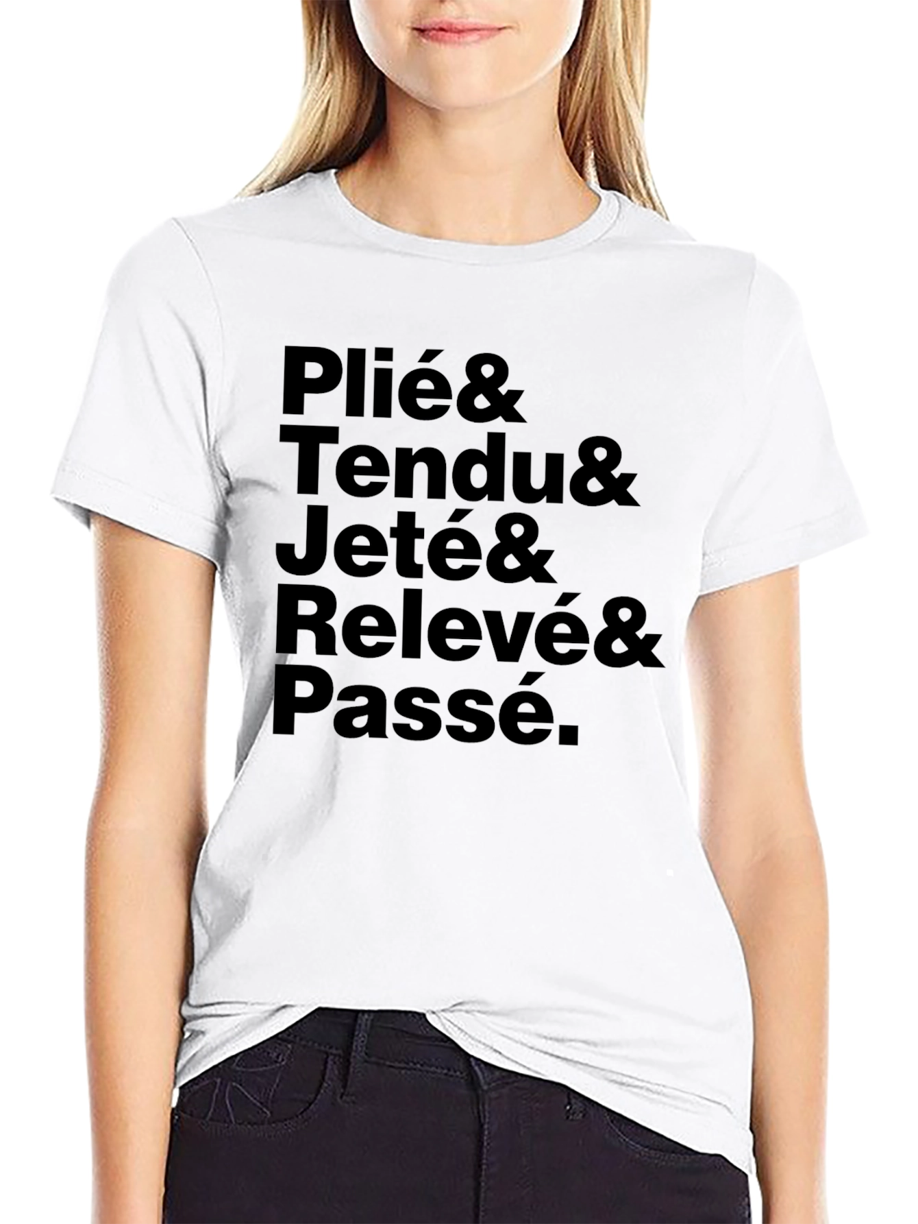 Ballet Dance Steps Black T-Shirt