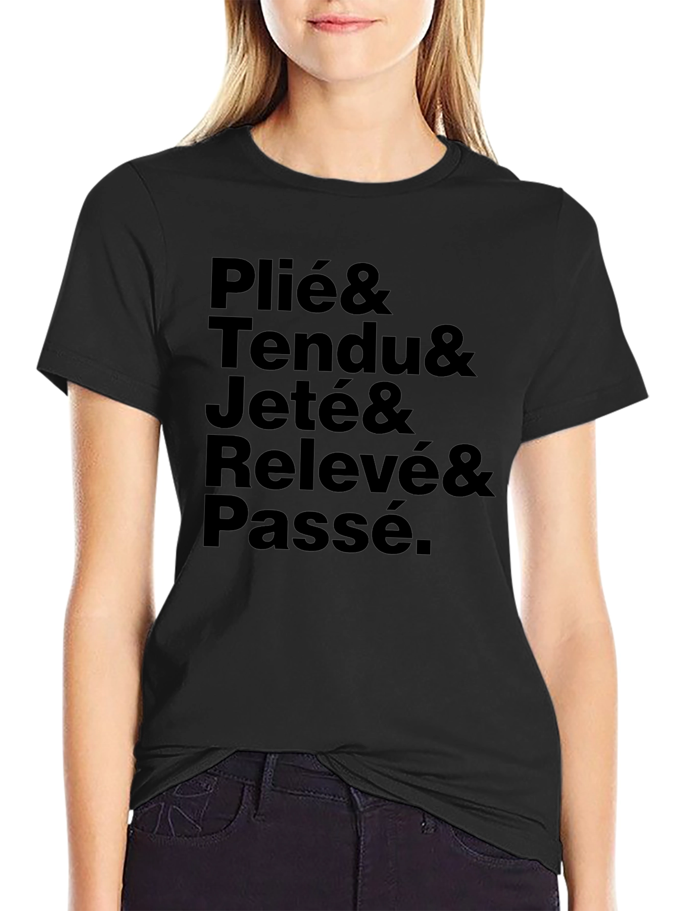 Ballet Dance Steps Black T-Shirt