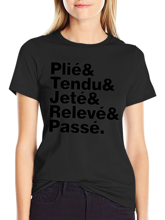 Ballet Dance Steps Black T-Shirt
