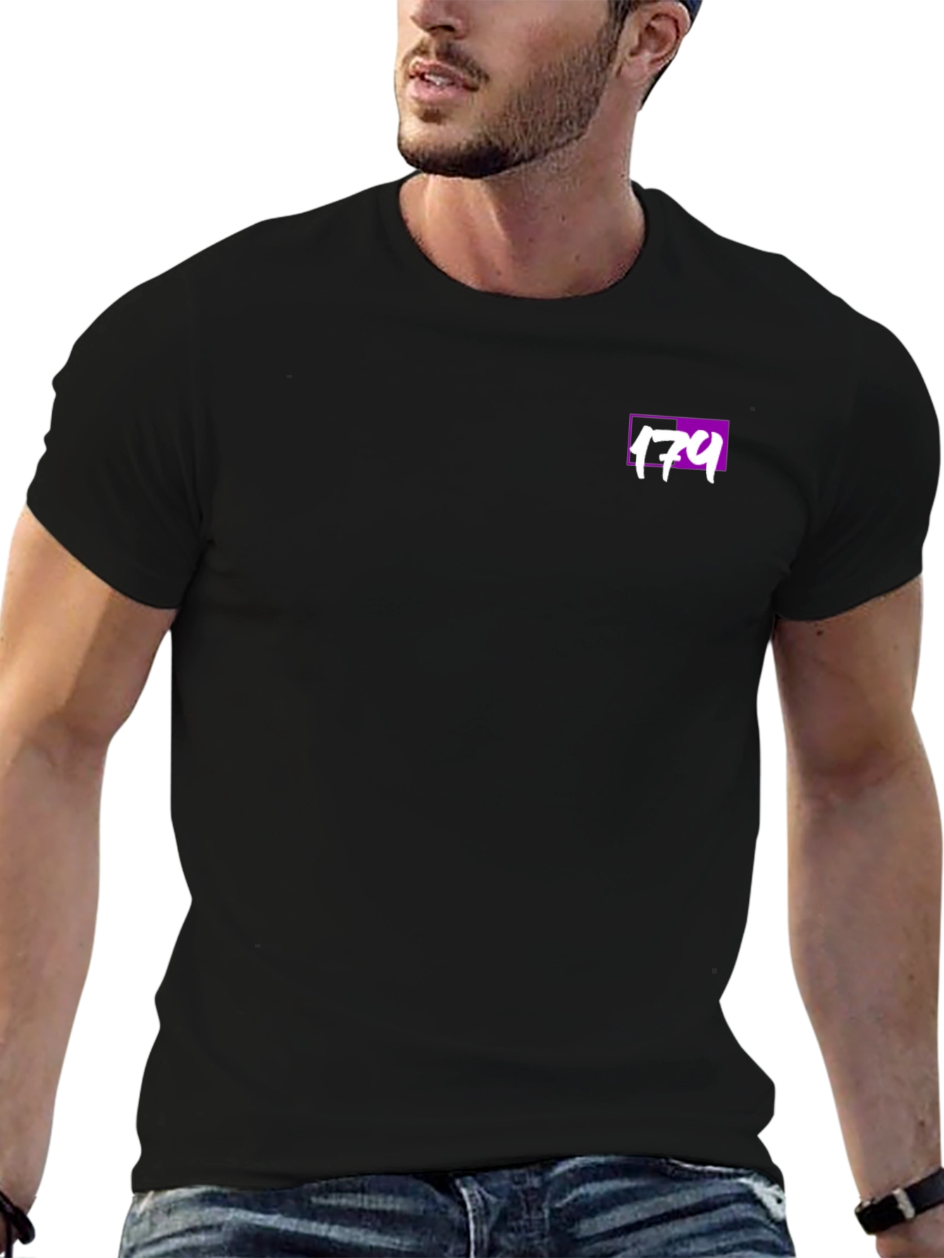 Mens Black Graphic Tee - Stylish & Casual