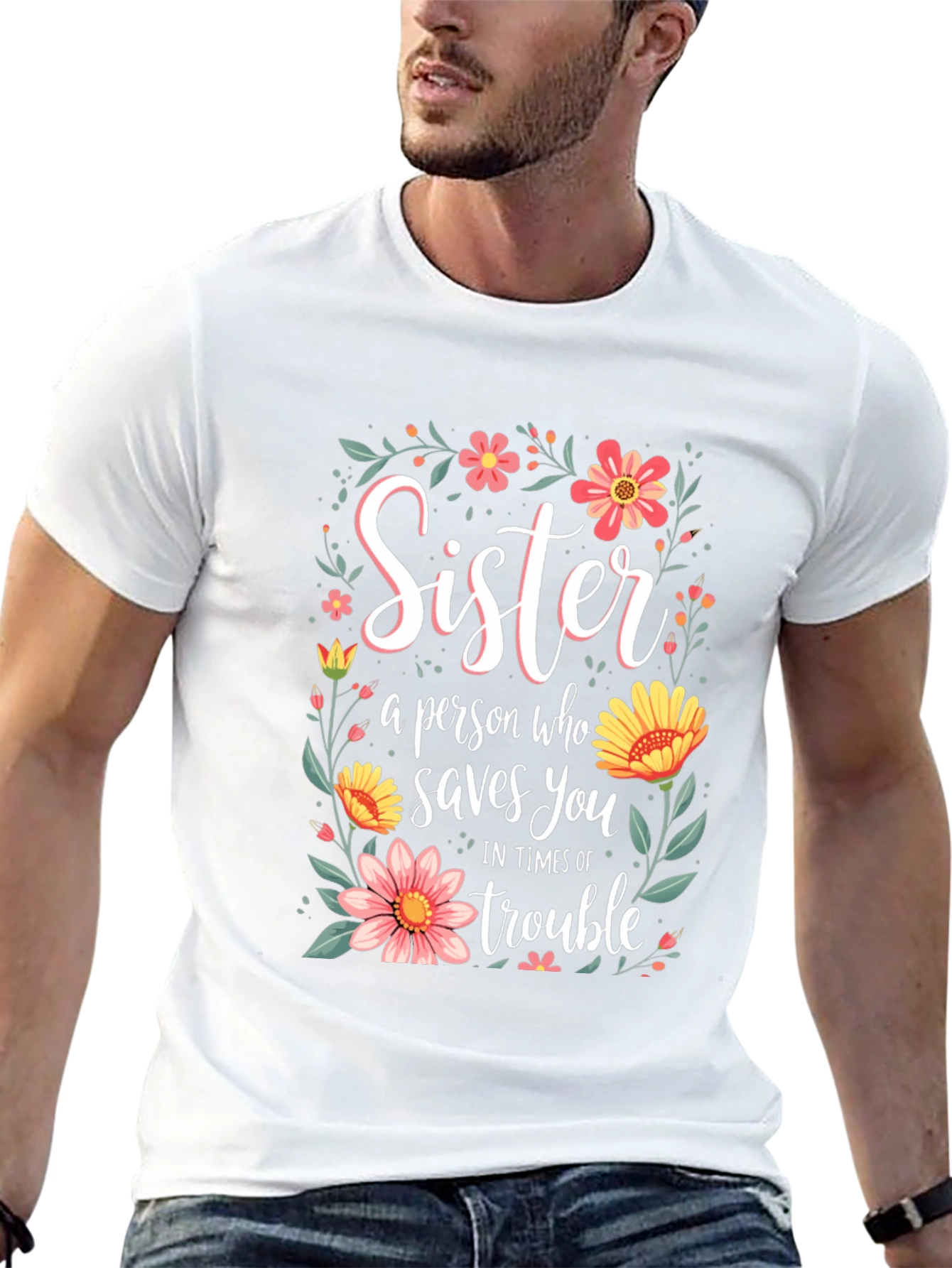 Sister Saves You Floral T-Shirt