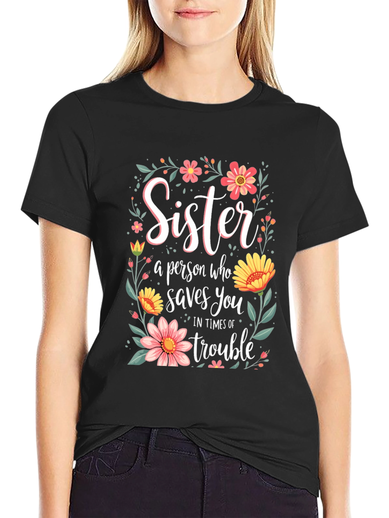 Sister Saves You Floral T-Shirt
