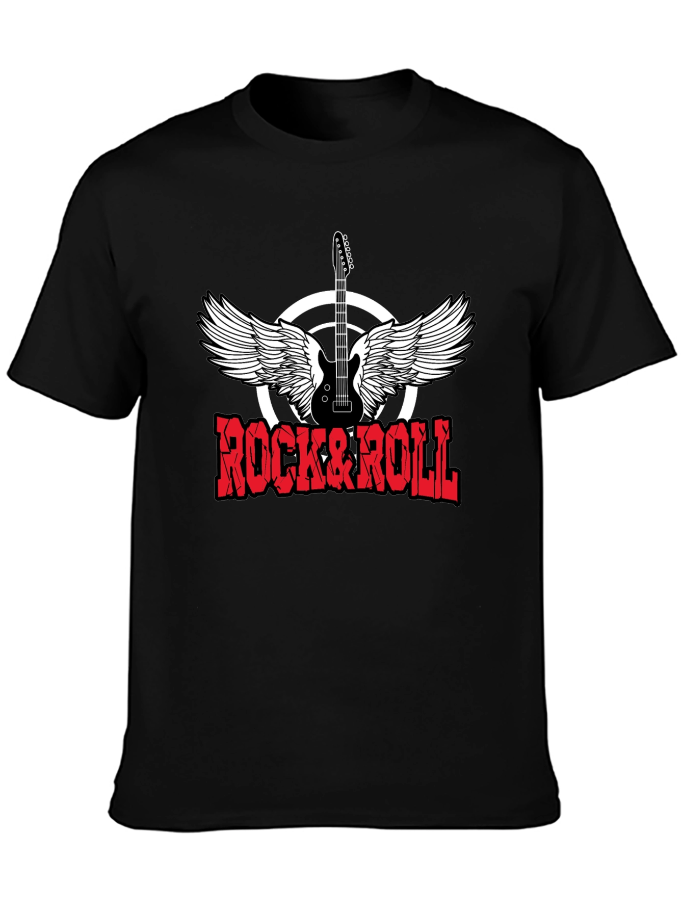 Rock & Roll Graphic Print Crewneck T-Shirt