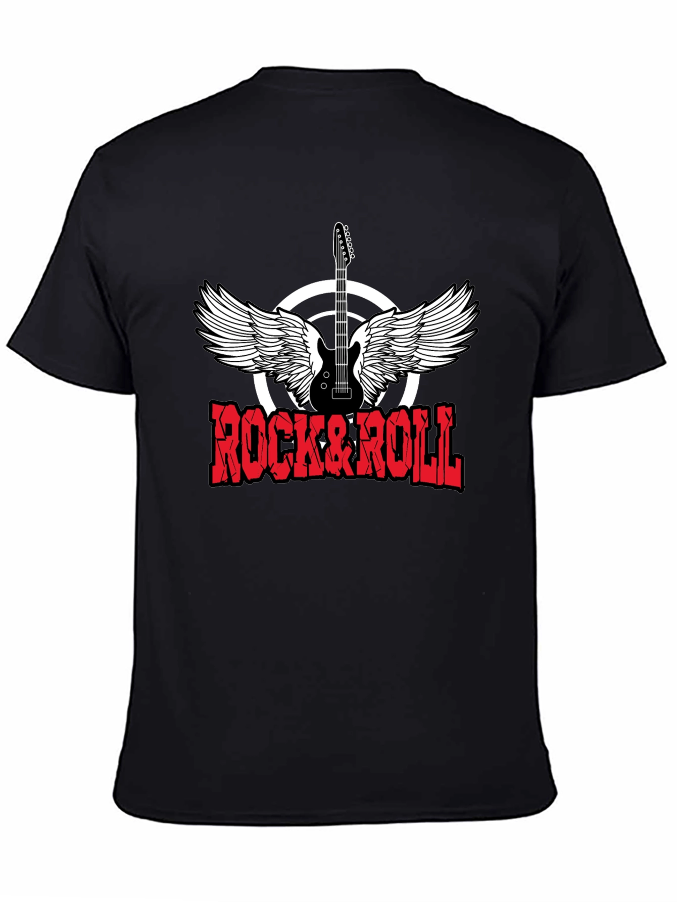 Rock & Roll Graphic Print Crewneck T-Shirt