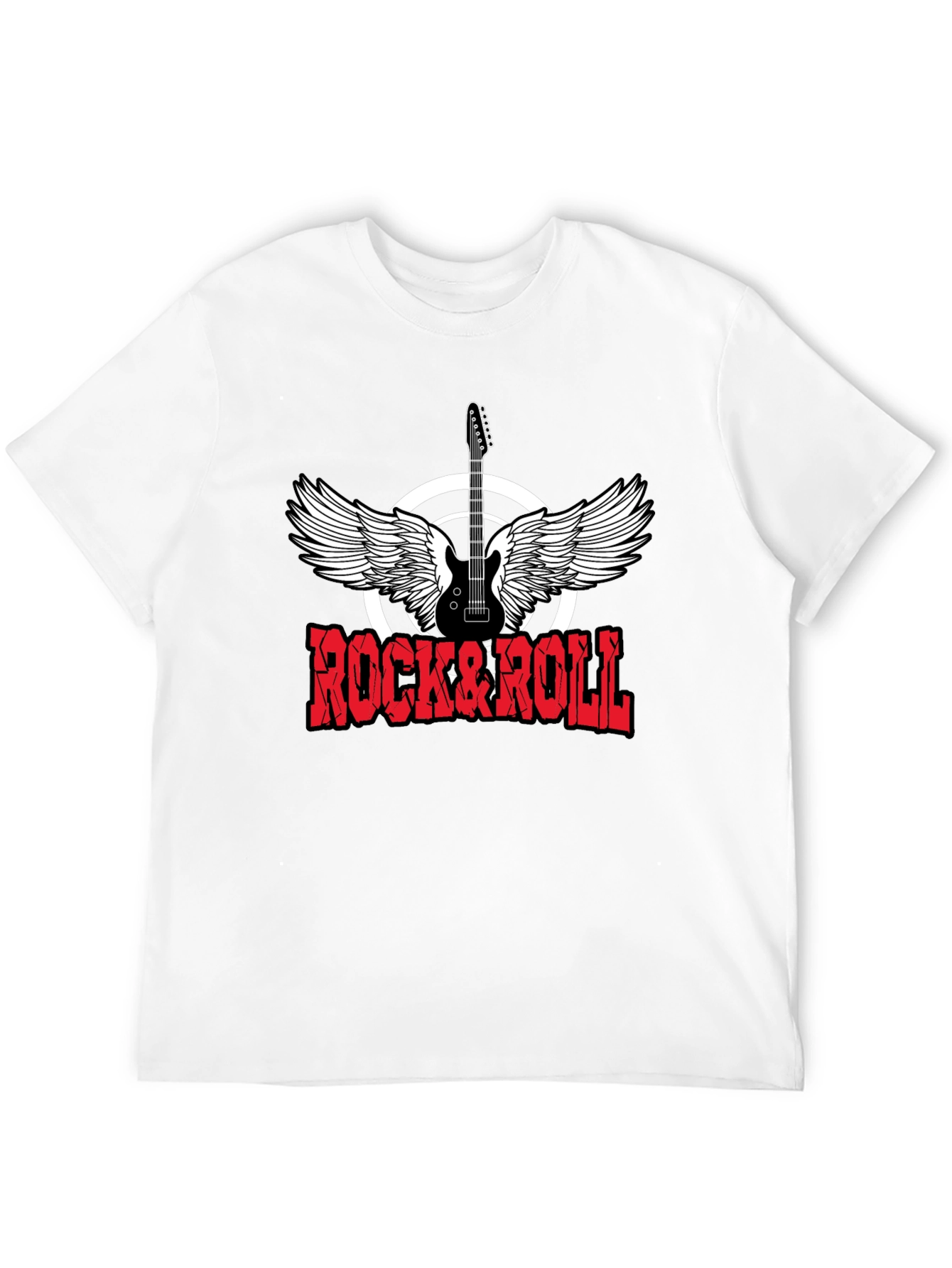 Rock & Roll Graphic Print Crewneck T-Shirt
