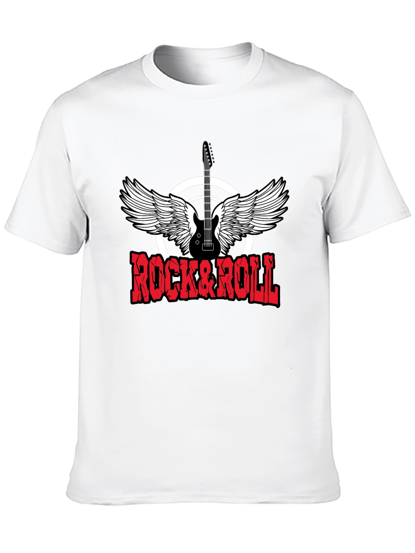 Rock & Roll Graphic Print Crewneck T-Shirt