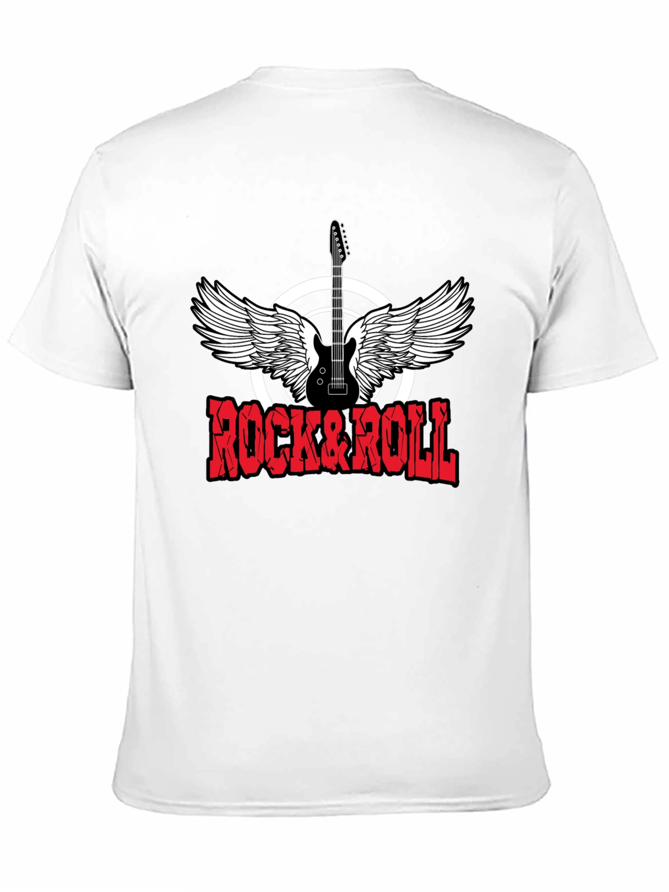 Rock & Roll Graphic Print Crewneck T-Shirt
