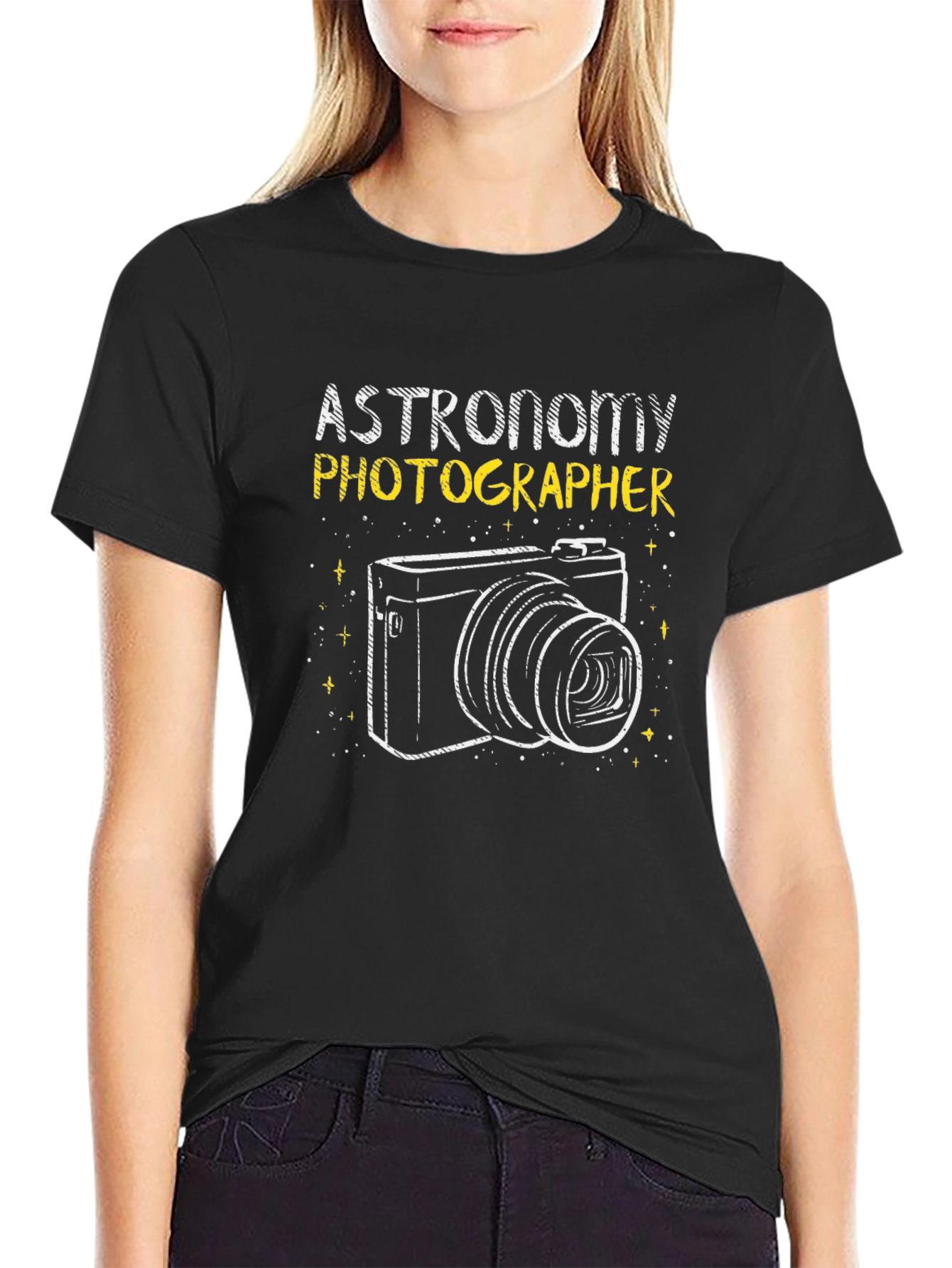 Astronomy Photographer Graphic Tee - Black