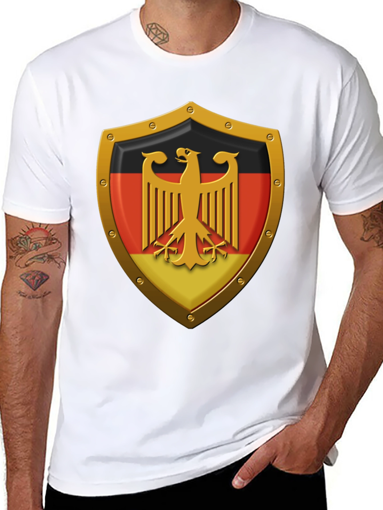 German Eagle Shield Graphic T-Shirt - Black