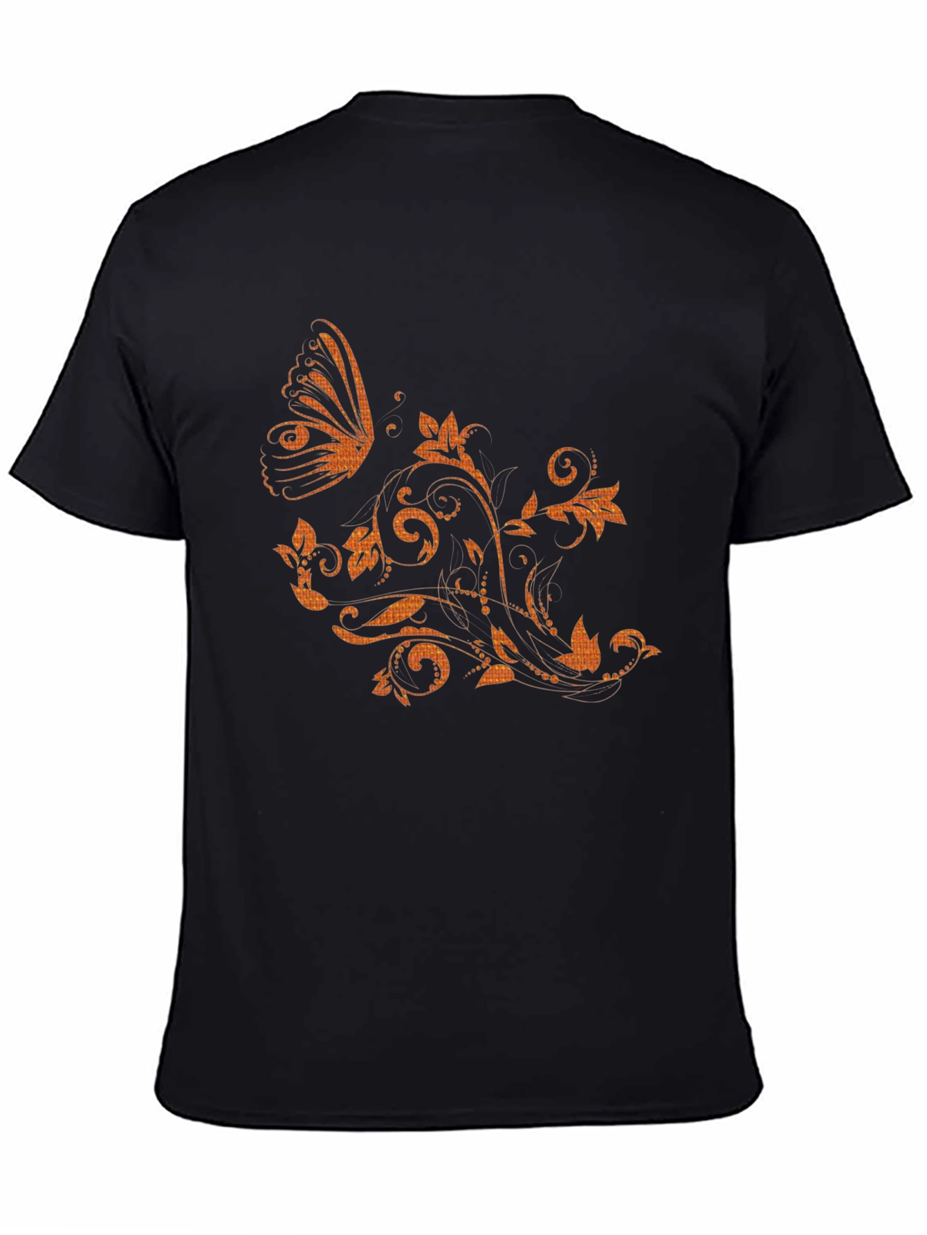 Black Butterfly Floral Graphic Tee