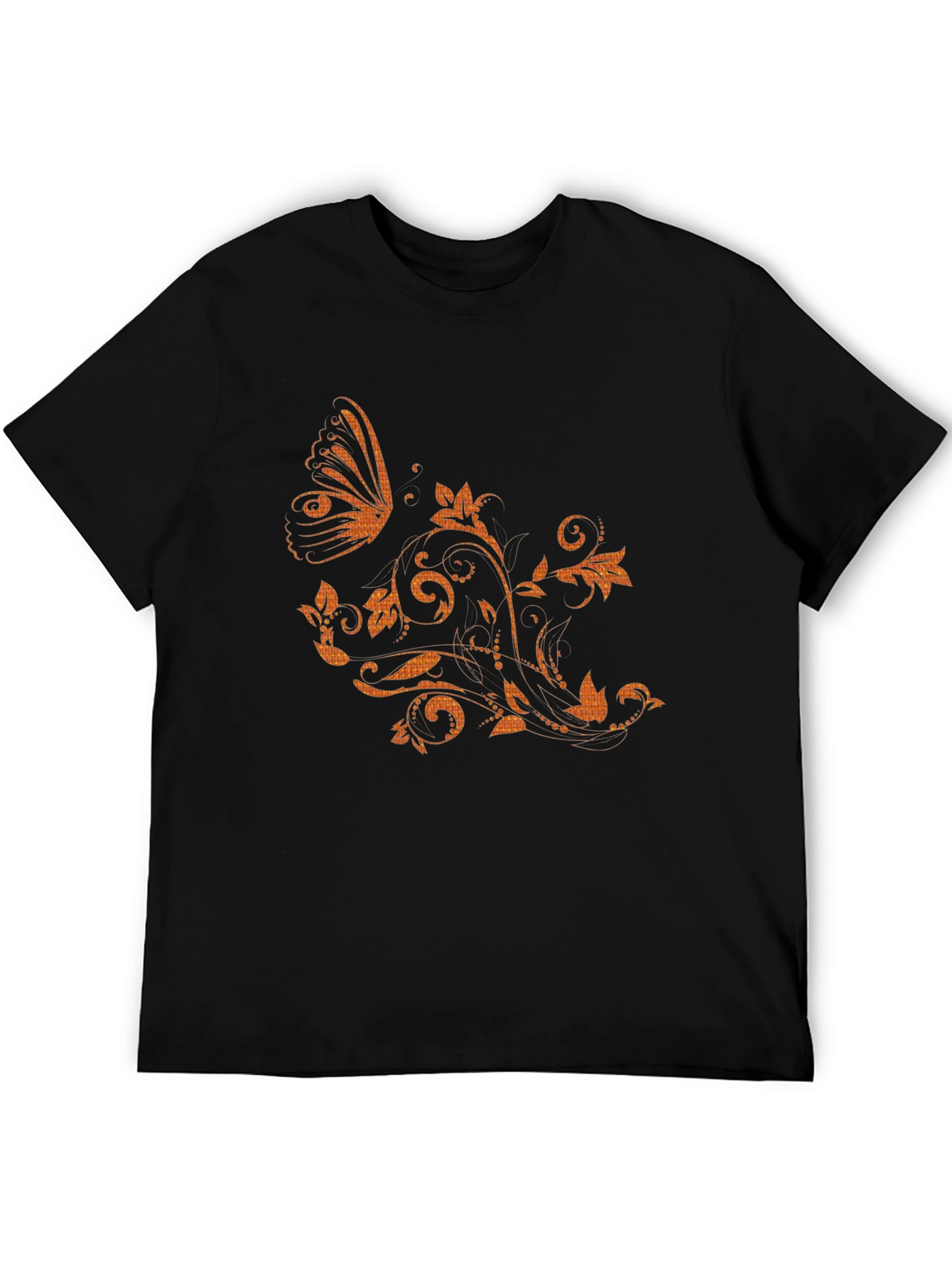 Black Butterfly Floral Graphic Tee