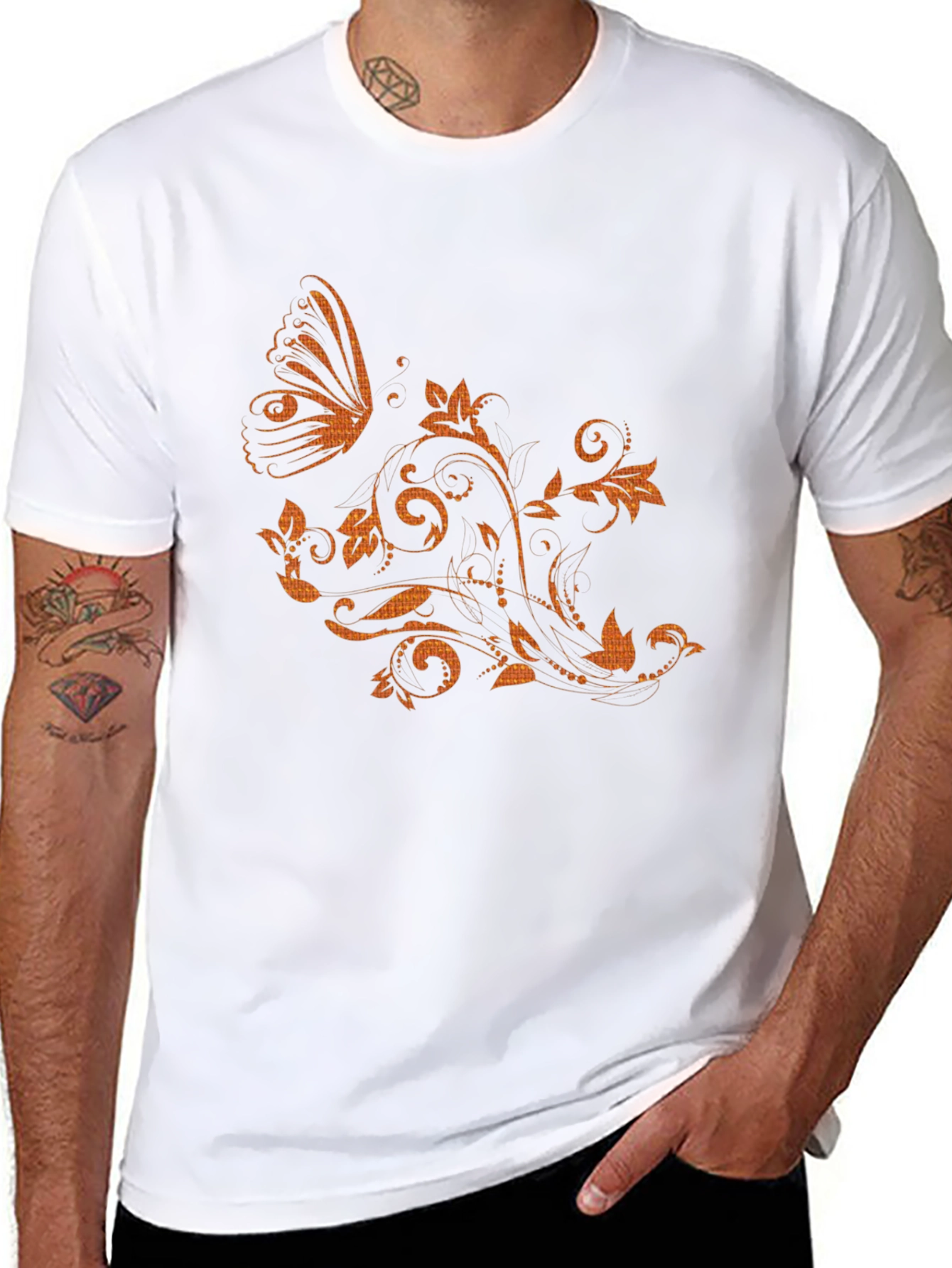 Black Butterfly Floral Graphic Tee