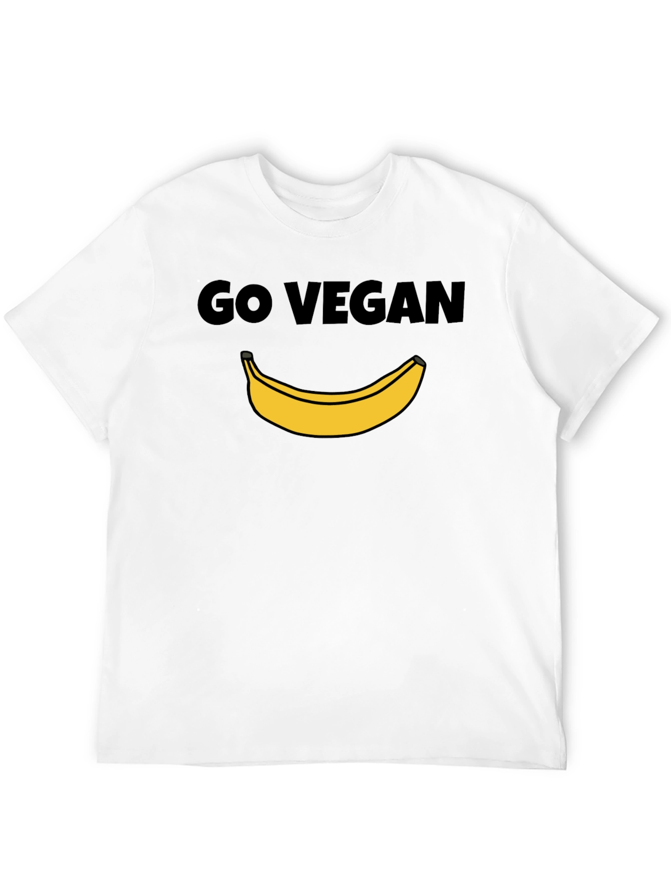 Go Vegan Banana Graphic Tee - Unisex Black T-Shirt