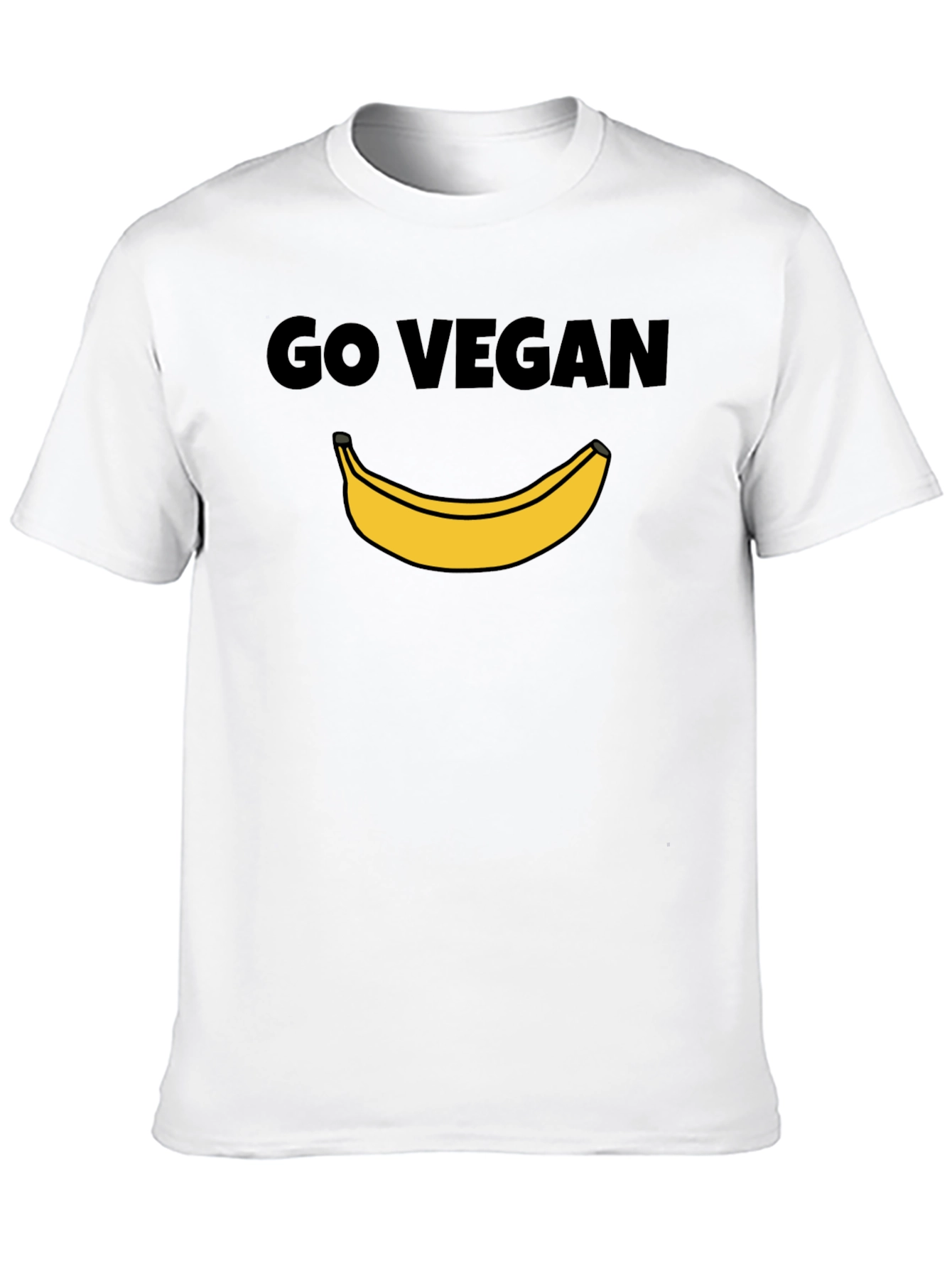 Go Vegan Banana Graphic Tee - Unisex Black T-Shirt