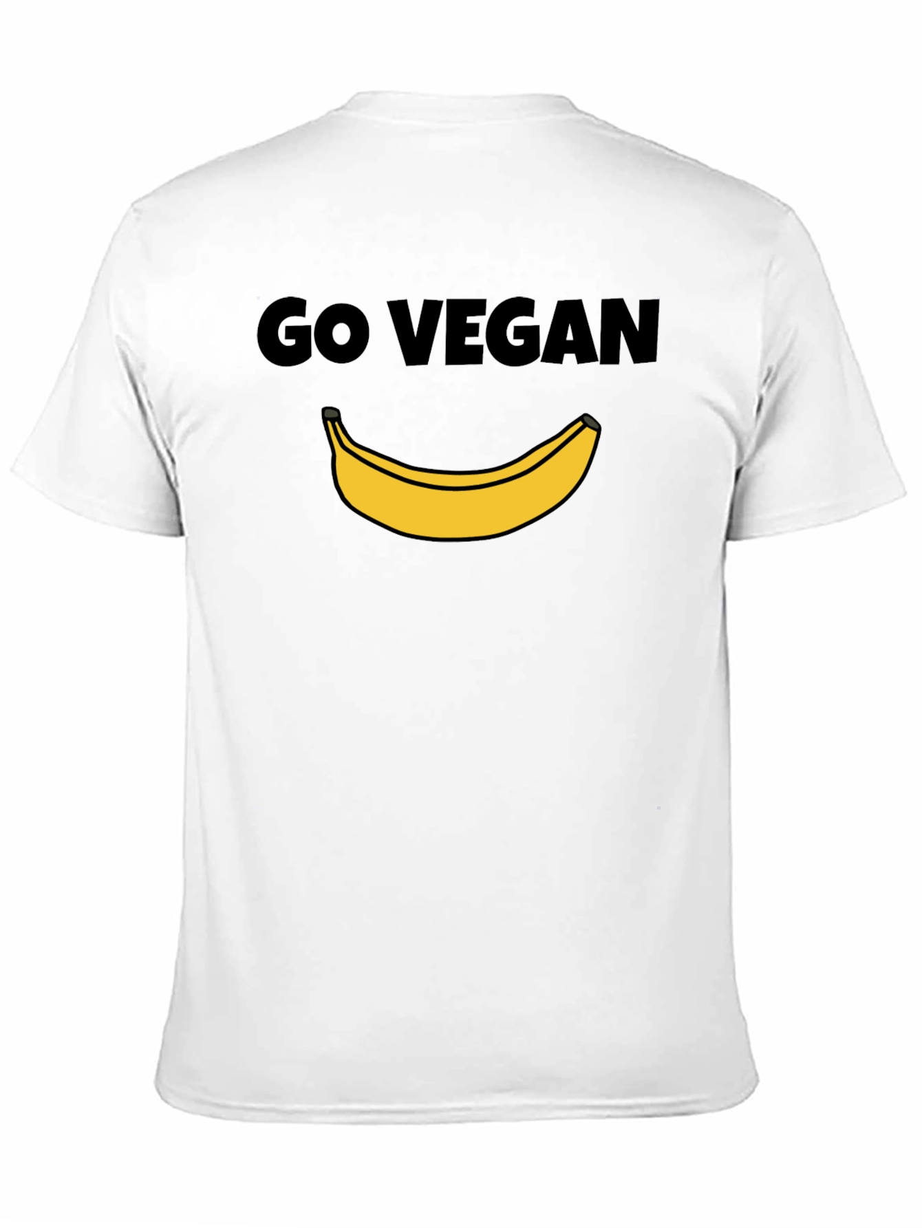 Go Vegan Banana Graphic Tee - Unisex Black T-Shirt