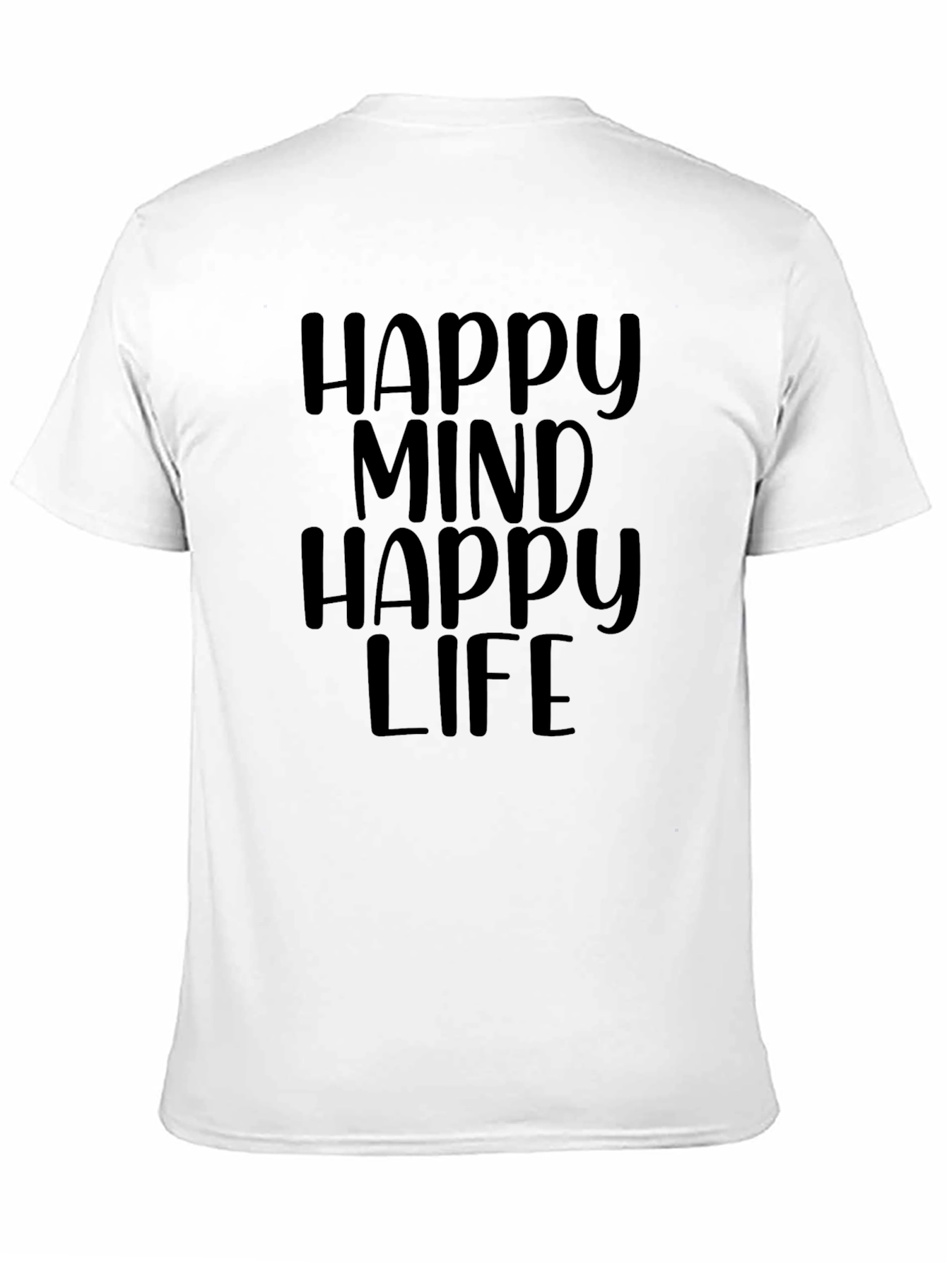 Happy Mind Happy Life Black Graphic Tee