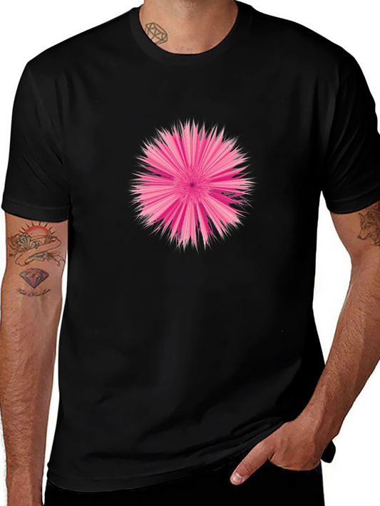Abstract Pink Burst Graphic Tee - Stylish Comfort