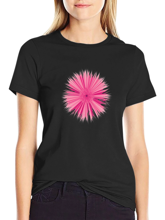 Abstract Pink Burst Graphic Tee - Stylish Comfort