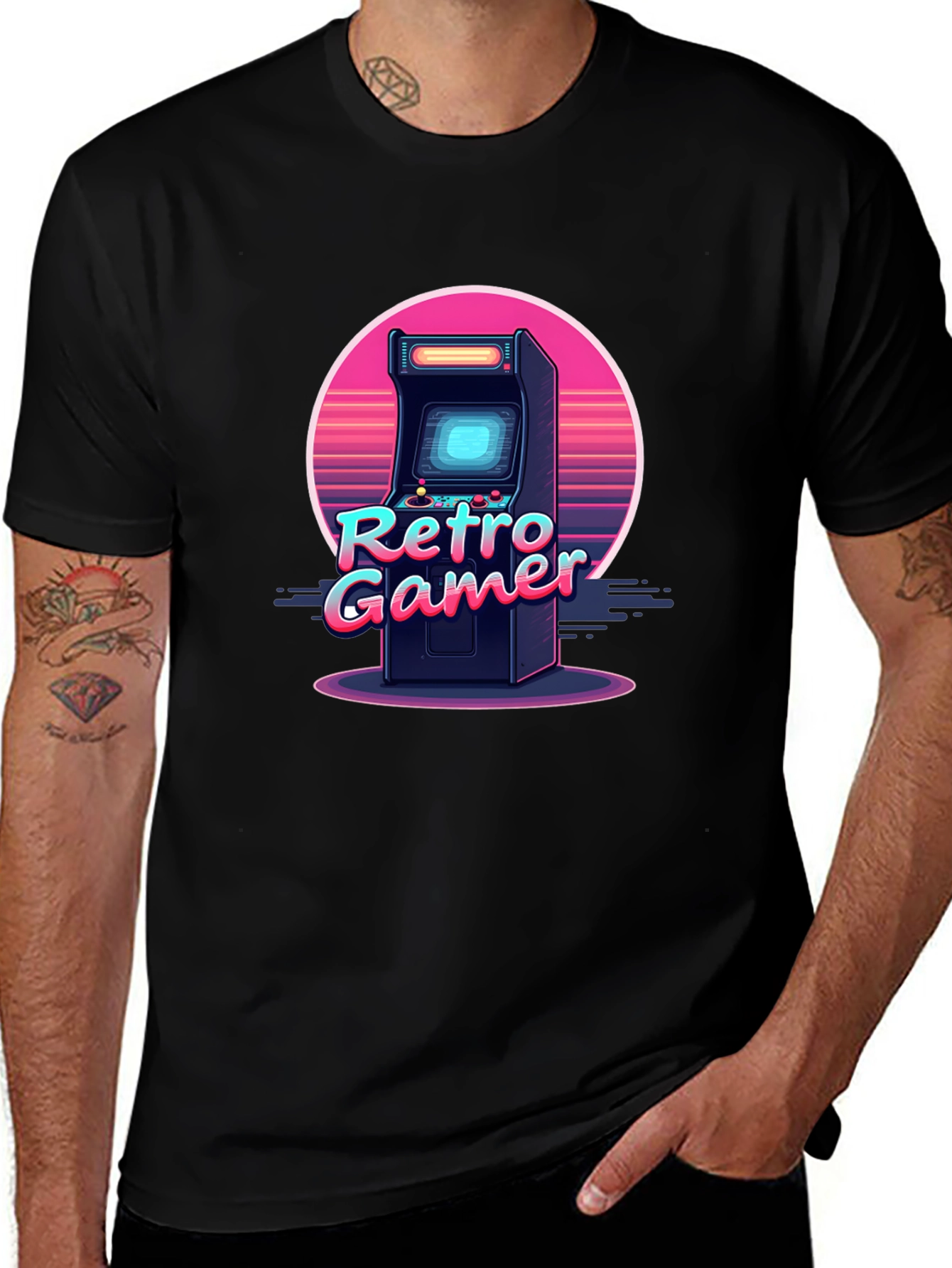 Retro Gamer Arcade Black T-Shirt