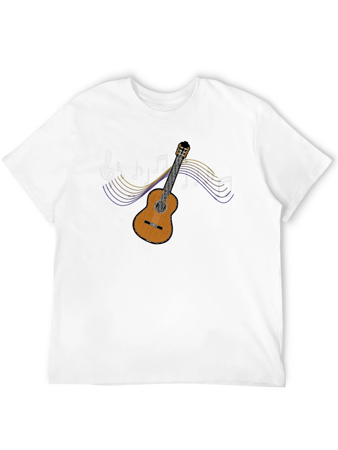 Musical Guitar Graphic T-Shirt - Black
