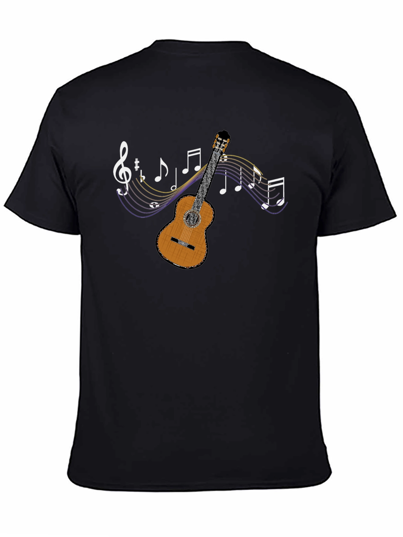 Musical Guitar Graphic T-Shirt - Black