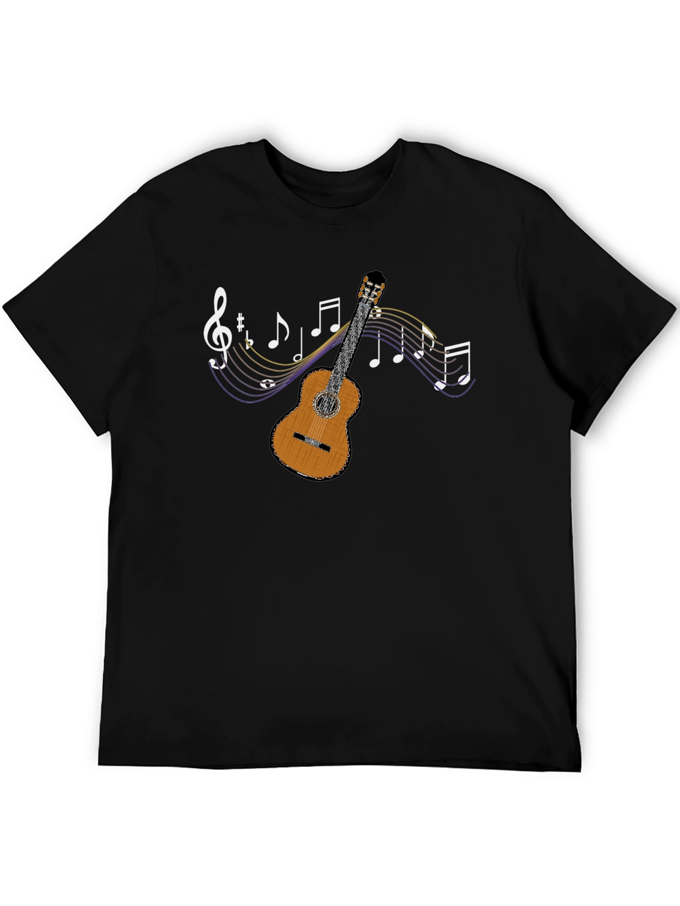 Musical Guitar Graphic T-Shirt - Black