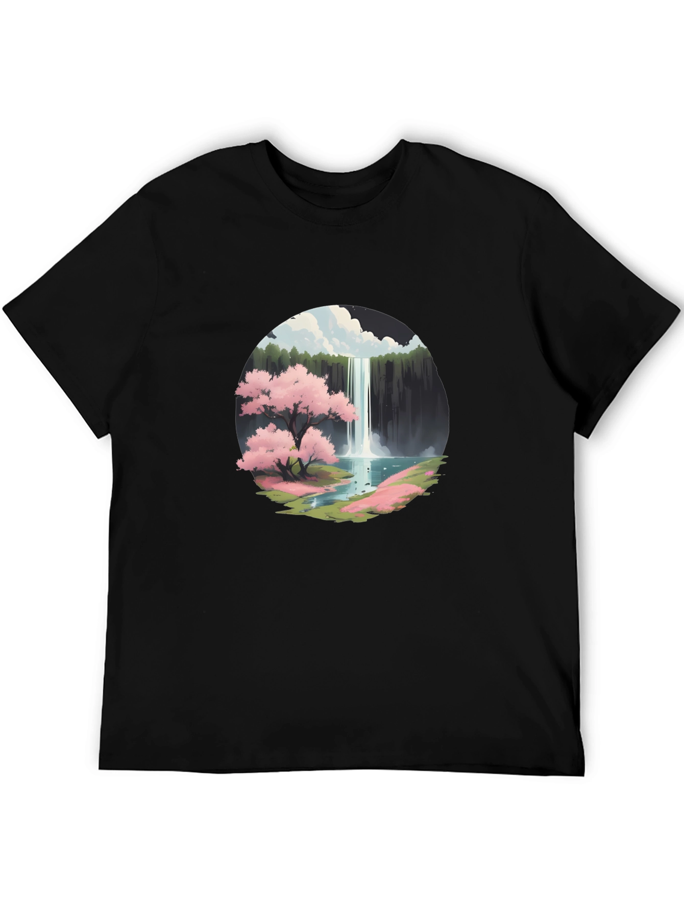Cherry Blossom Waterfall Graphic Tee