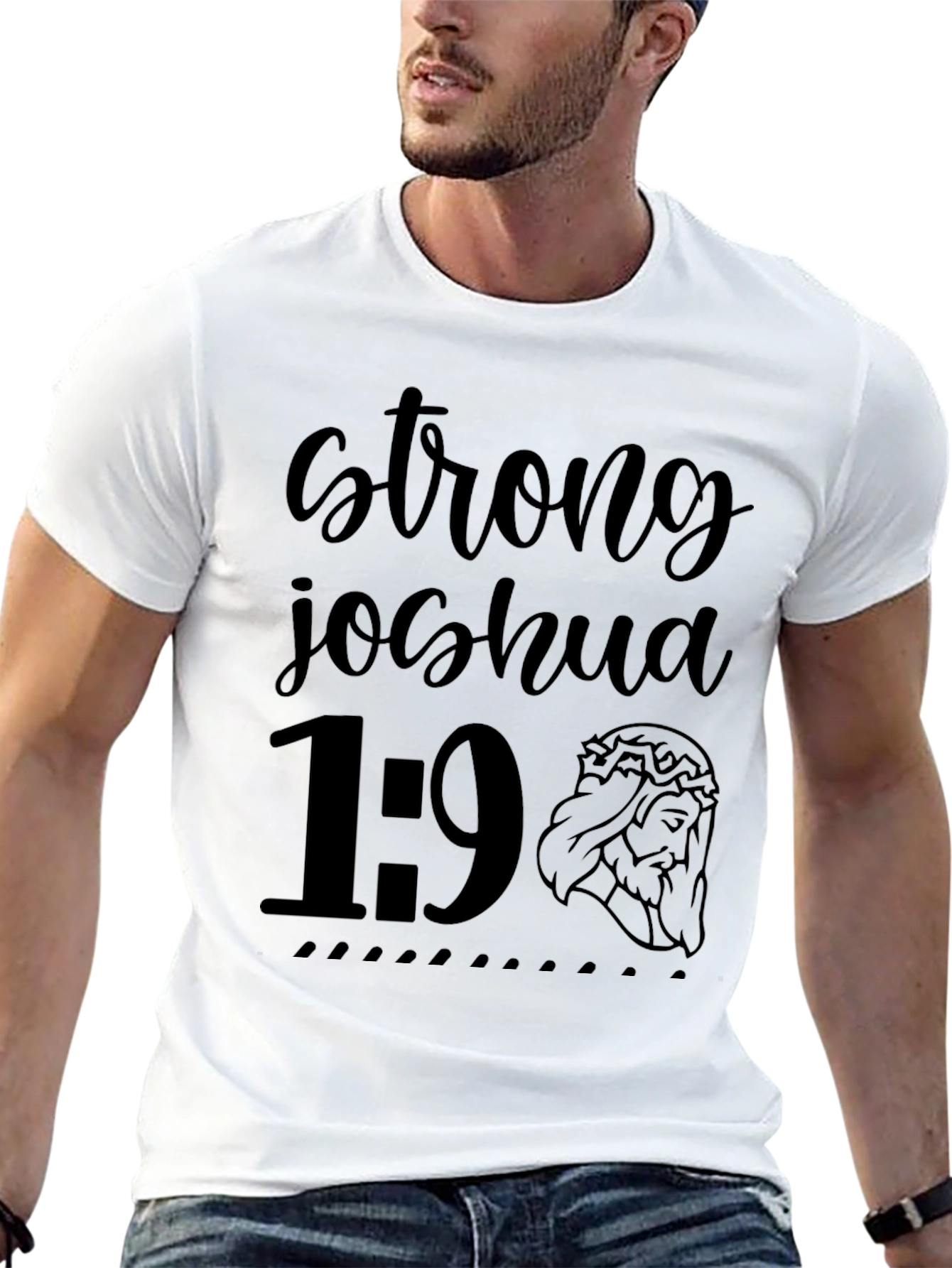 Strong Joshua 1:9 Christian T-Shirt