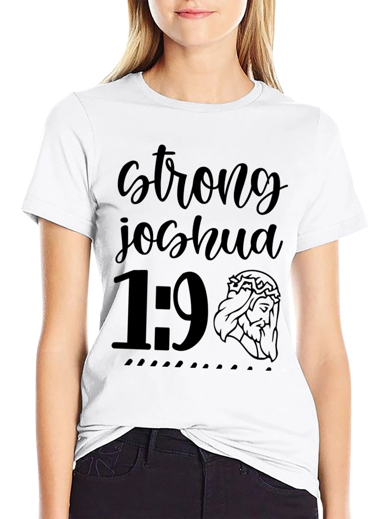 Strong Joshua 1:9 Christian T-Shirt