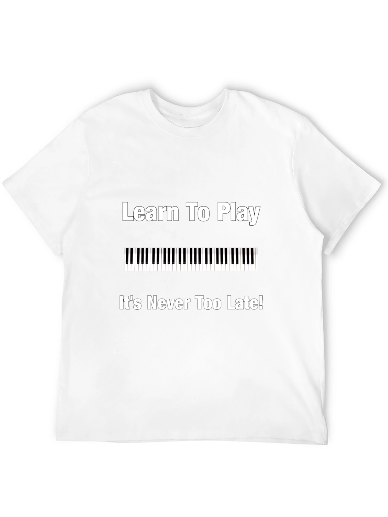 Learn to Play Piano Black Graphic Tee