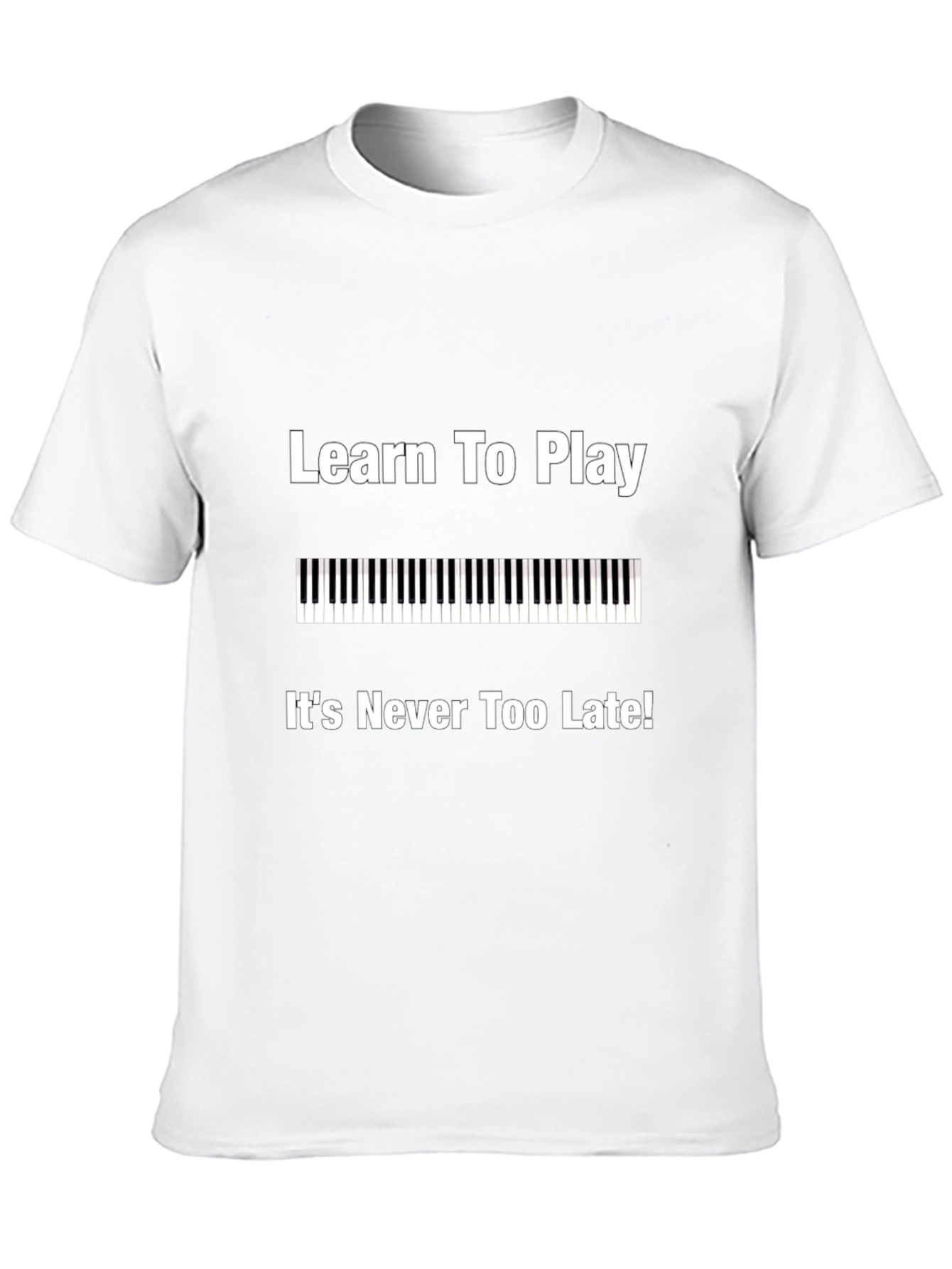 Learn to Play Piano Black Graphic Tee