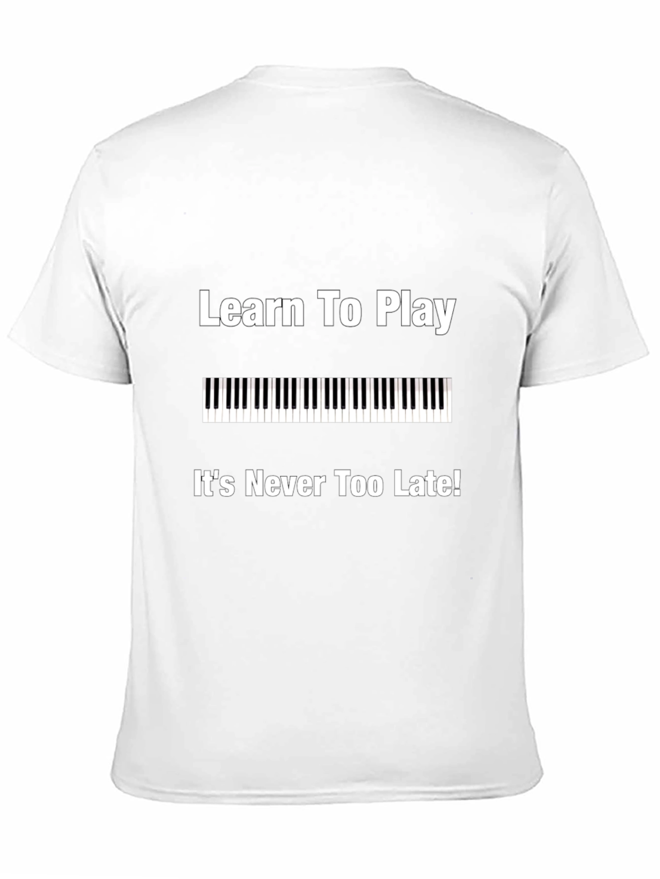 Learn to Play Piano Black Graphic Tee