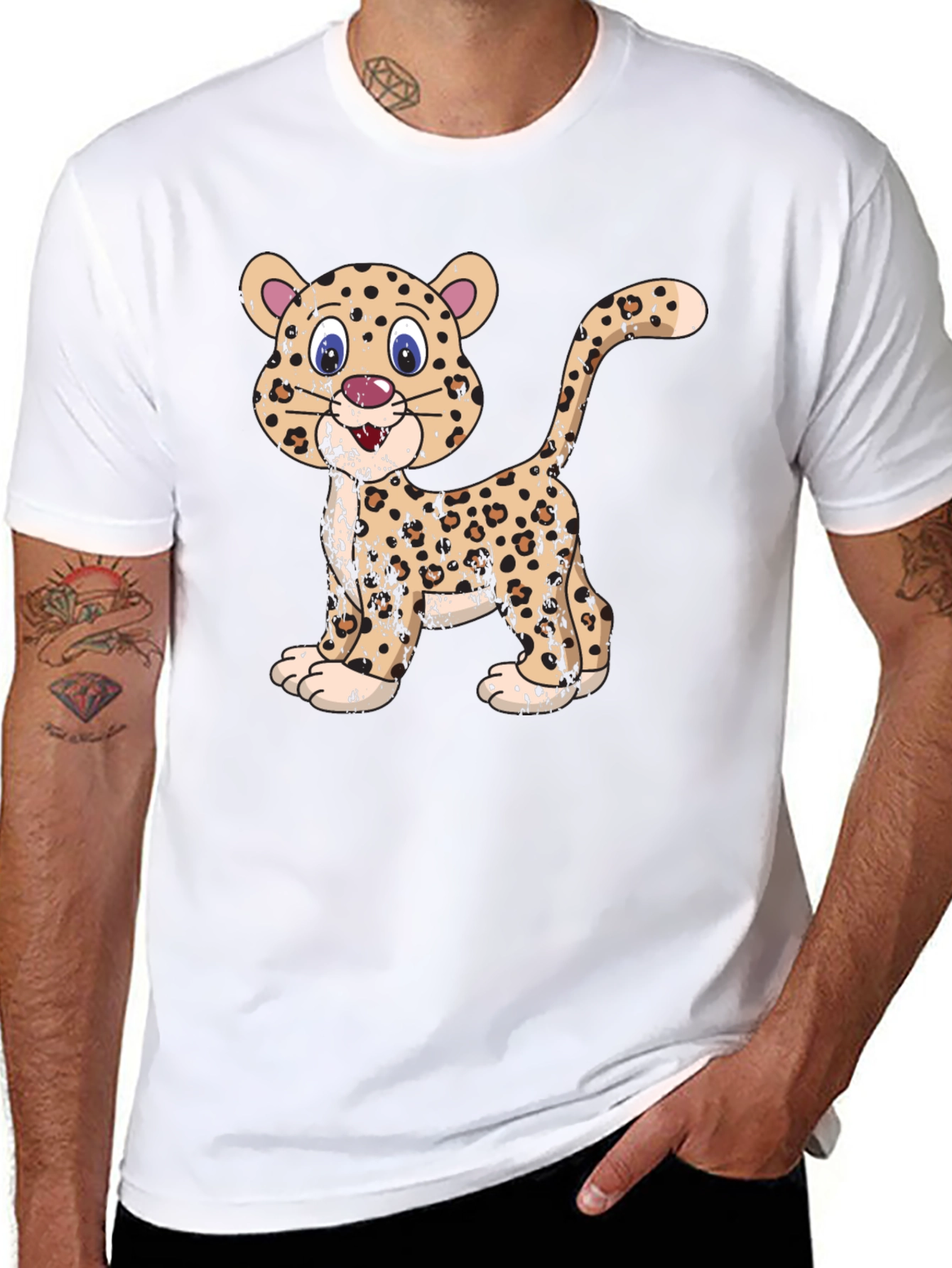 Leopard Graphic Black T-Shirt