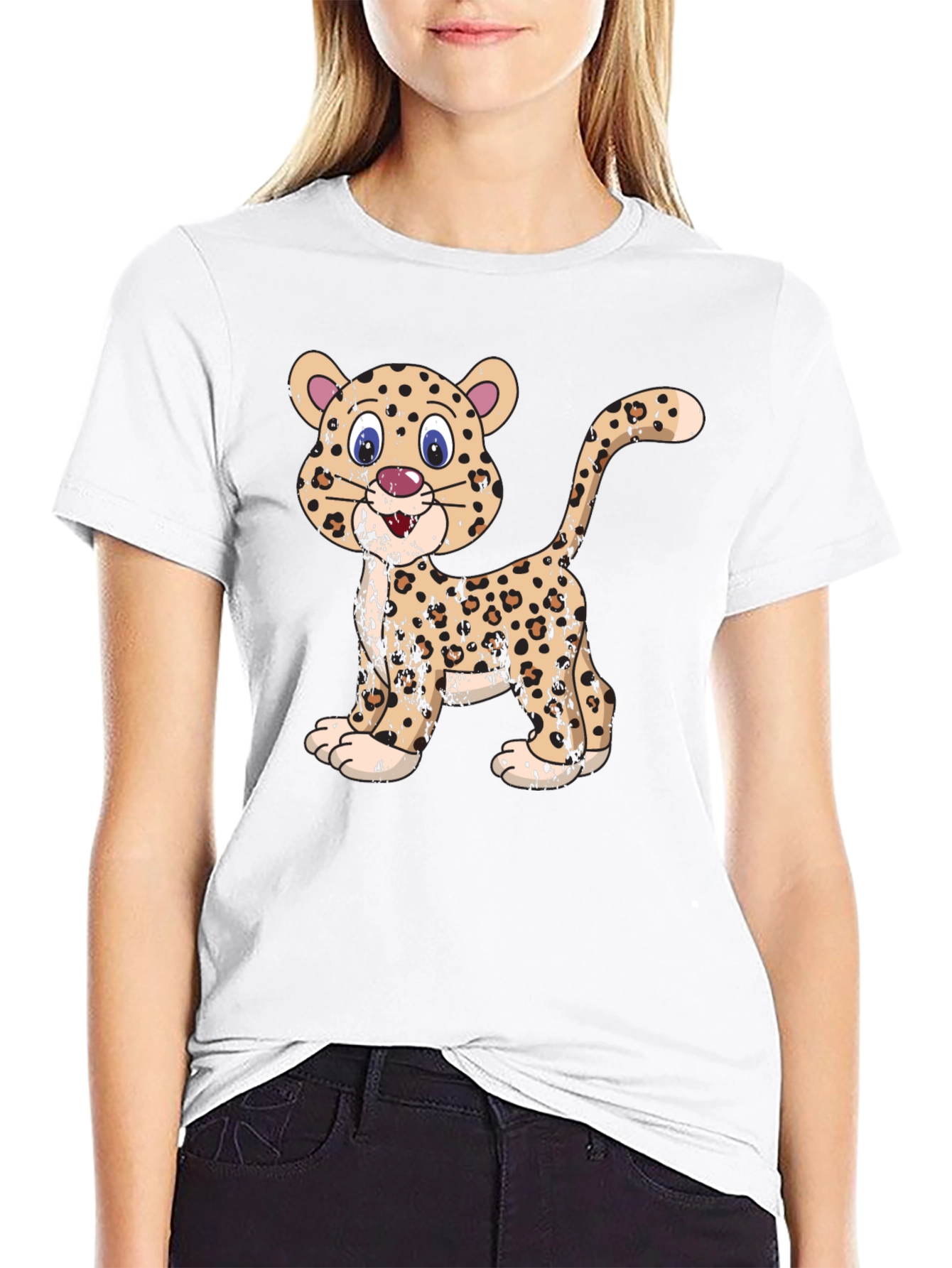 Leopard Graphic Black T-Shirt
