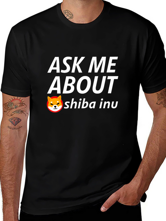 Ask Me About Shiba Inu Black T-Shirt