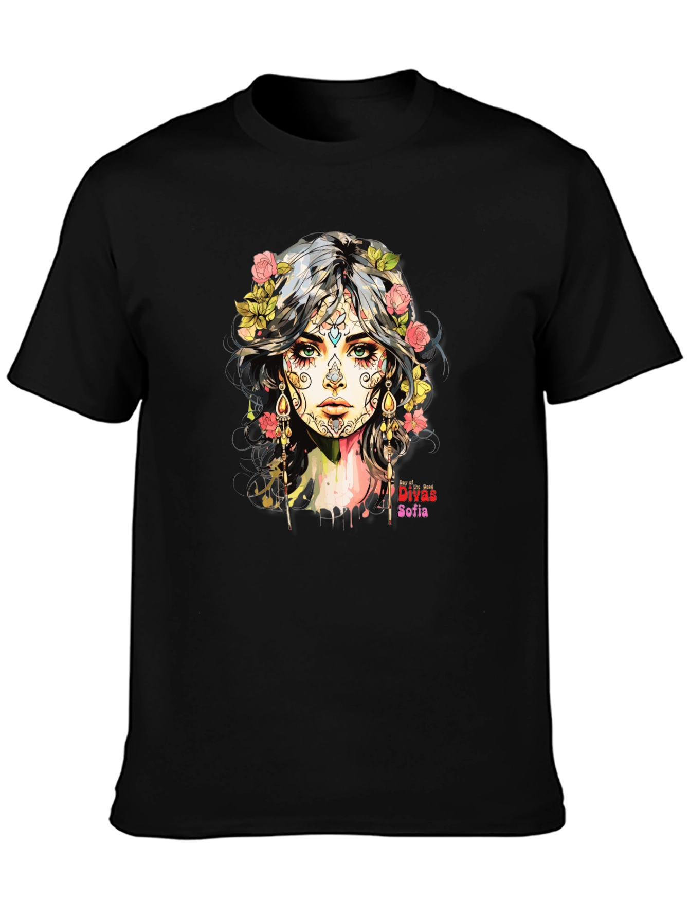 Sugar Skull T-Shirt - Day of the Dead Art