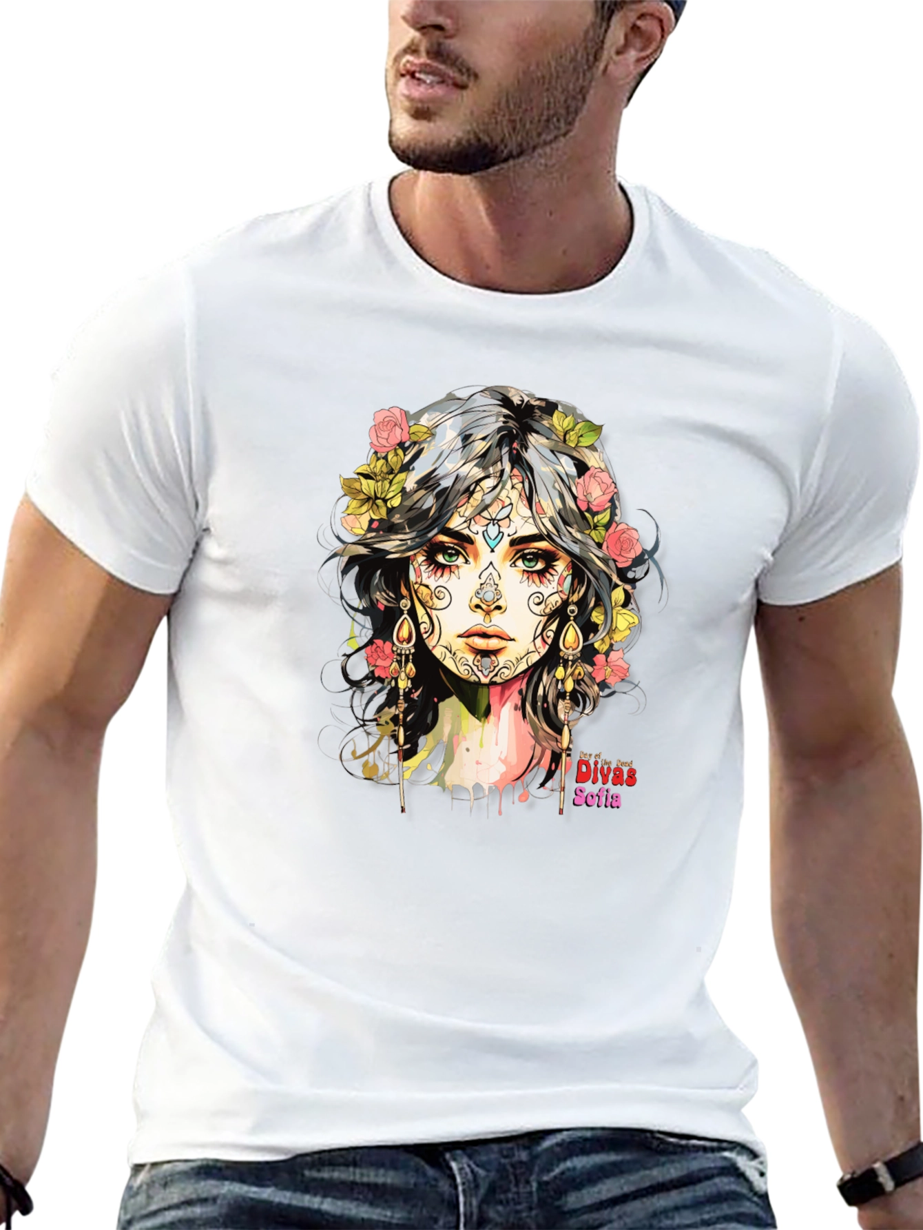 Sugar Skull T-Shirt - Day of the Dead Art