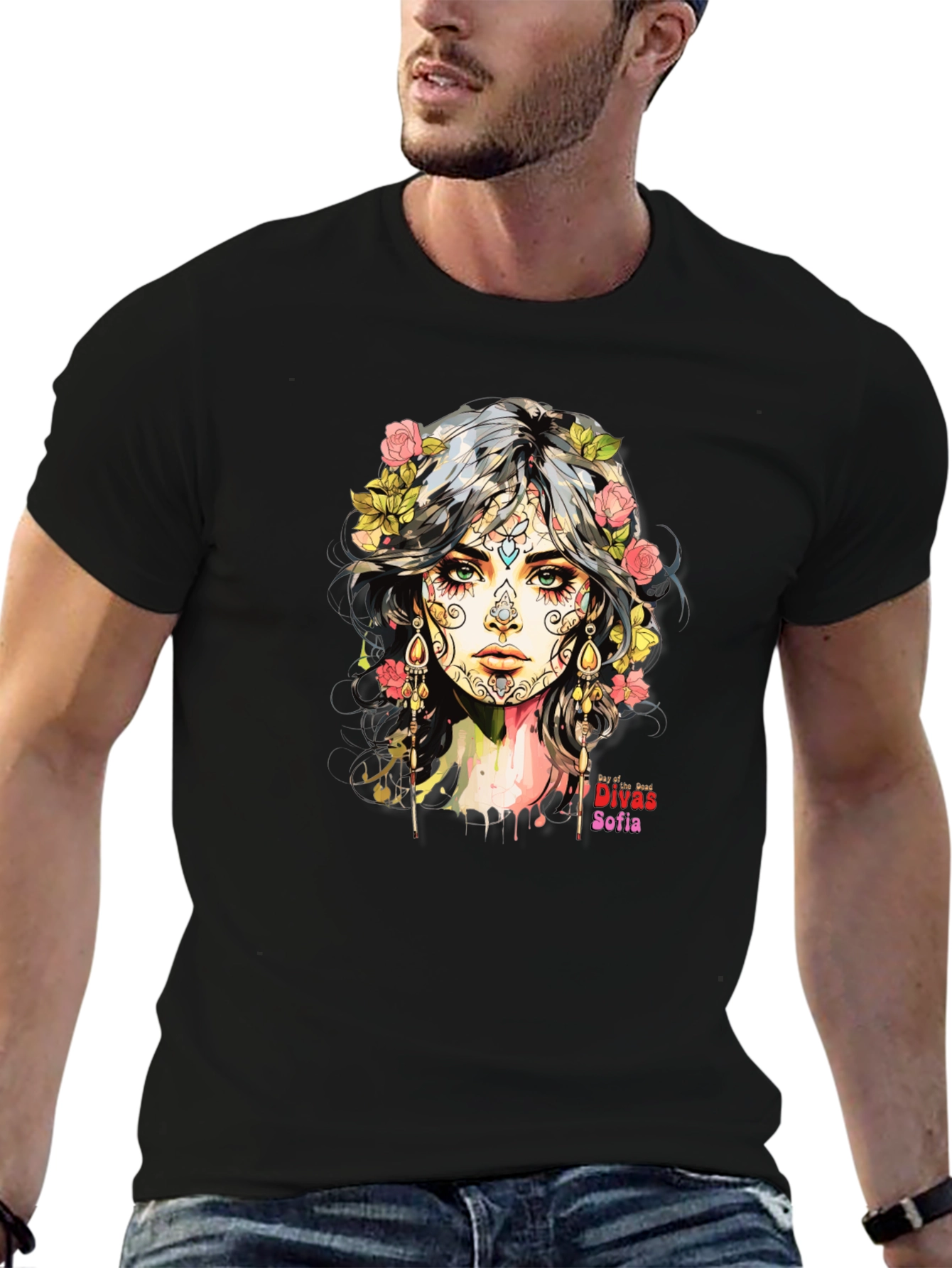Sugar Skull T-Shirt - Day of the Dead Art